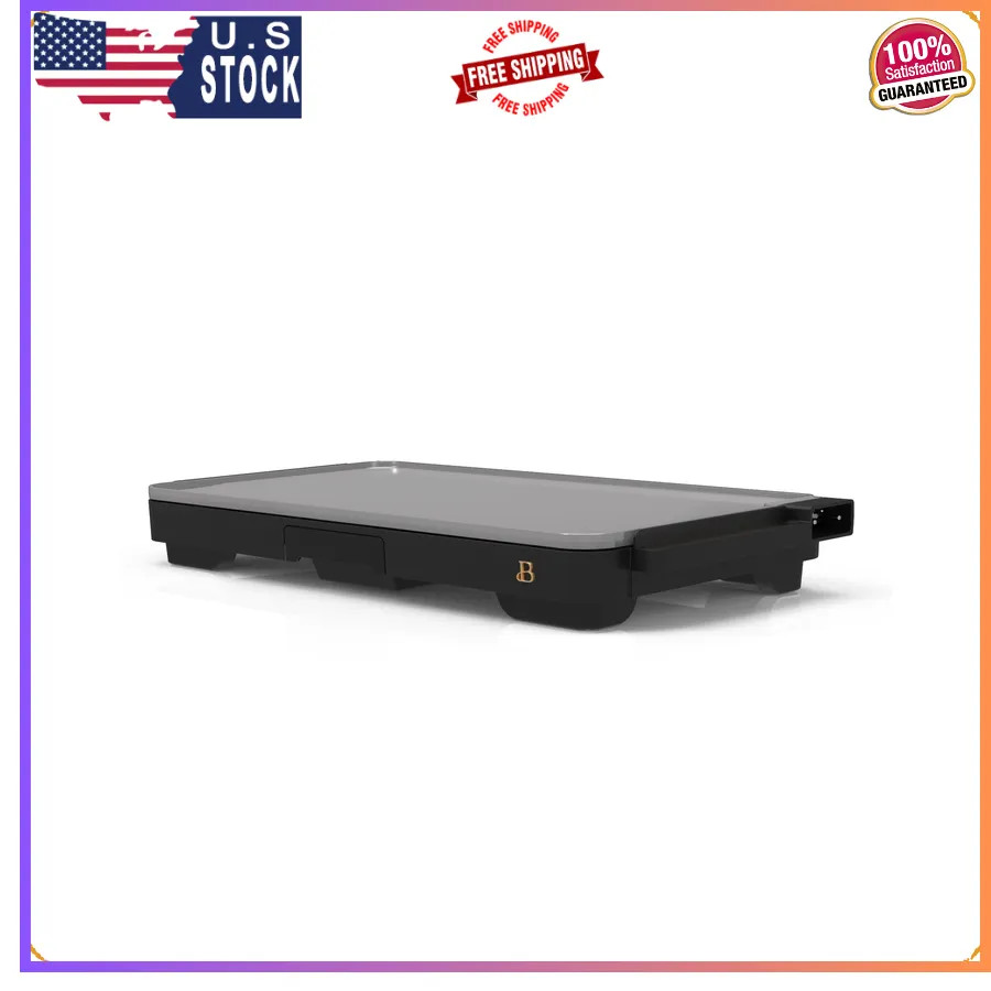 Beautiful Drew Barrymore 12 x 22 Inch Electric Griddle Black Sesame Nonstick