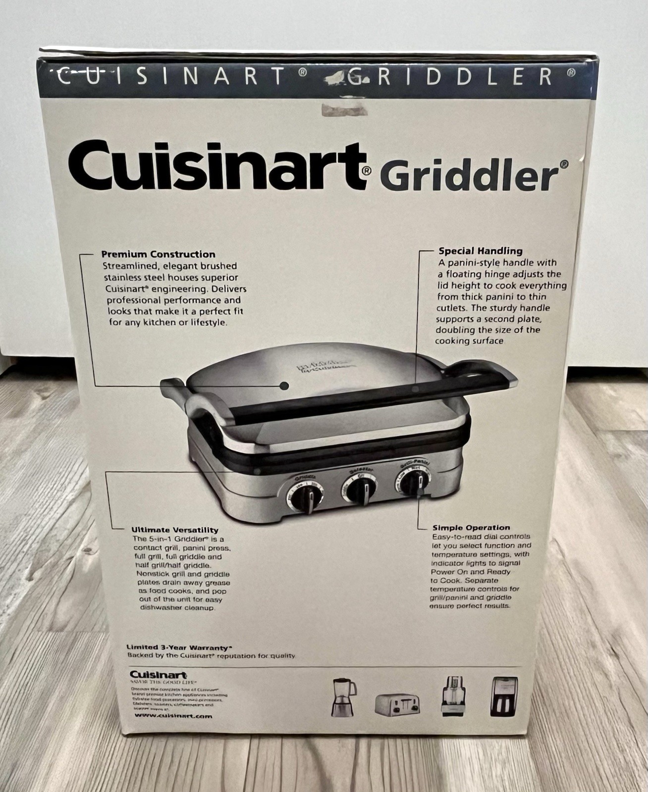 NIB Cuisinart Griddler Indoor Grill Griddle Panini Press 5-in-1