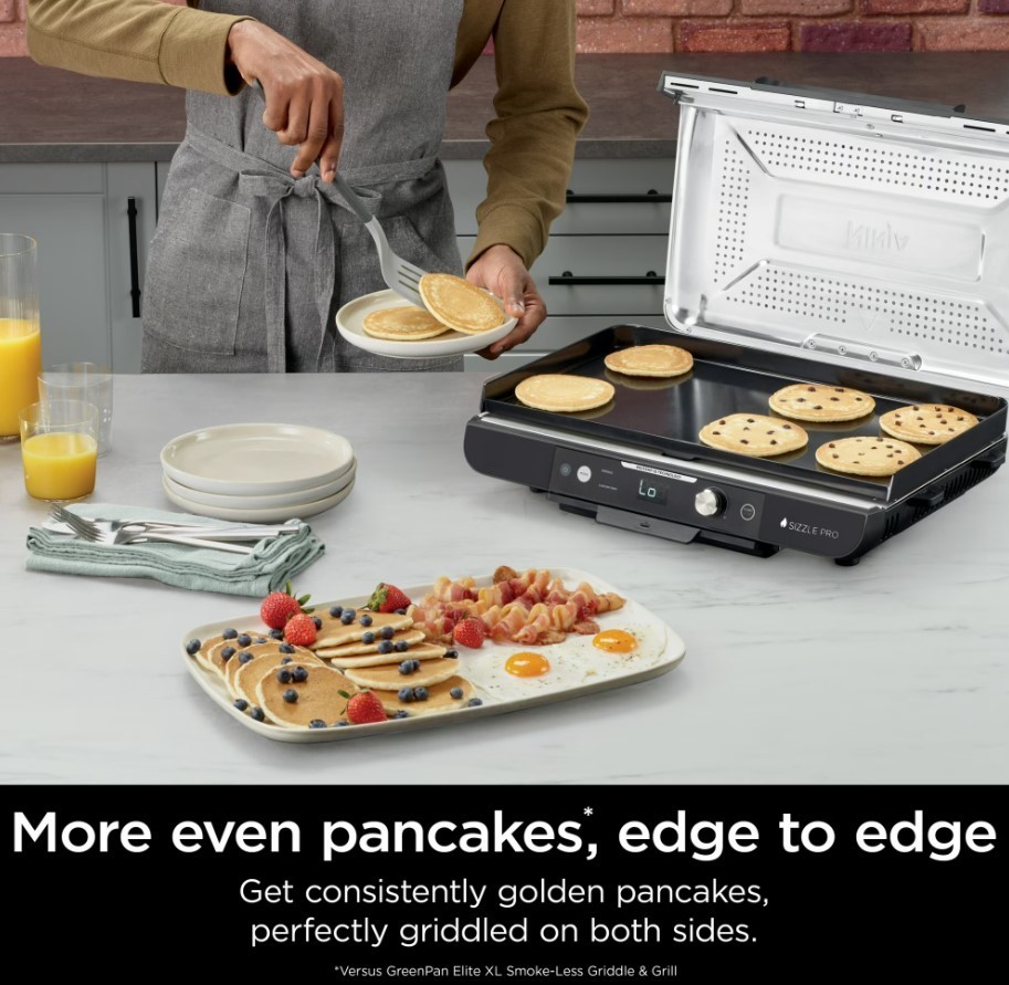 Ninja Sizzle Pro XL 20″ Indoor Griddle & Grill with ProTemp Black