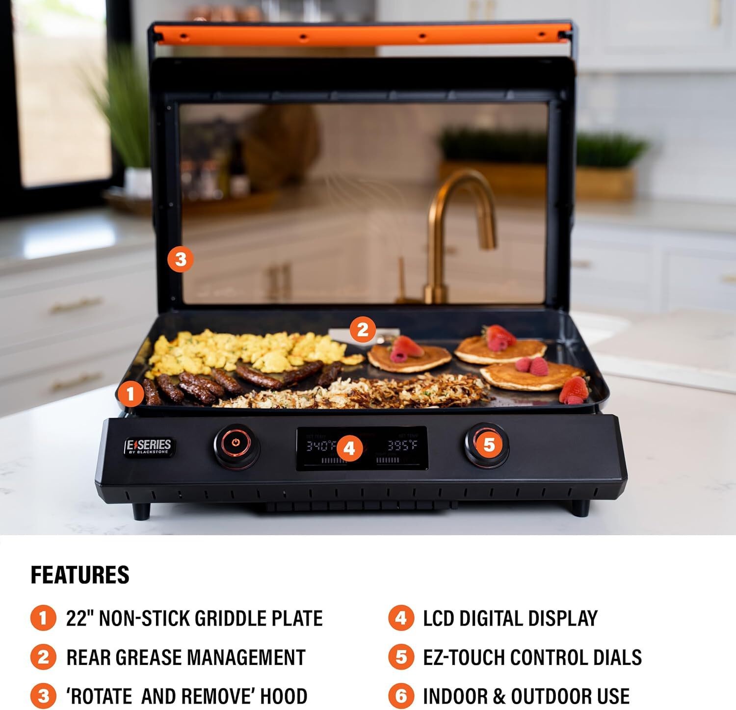 🔥 Blackstone E-Series 8001 22″ Electric Tabletop Griddle Nonstick Ceramic – Bra