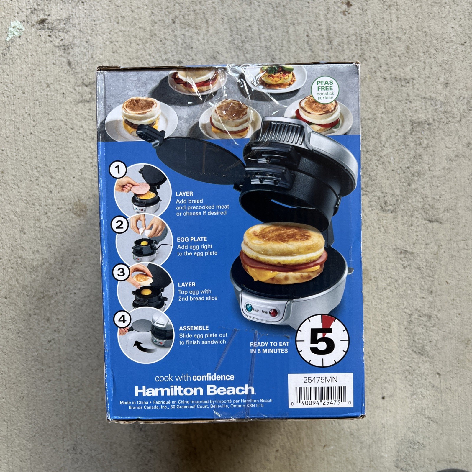 Hamilton Beach 25478R Breakfast Sandwich Maker Unopened New In Box