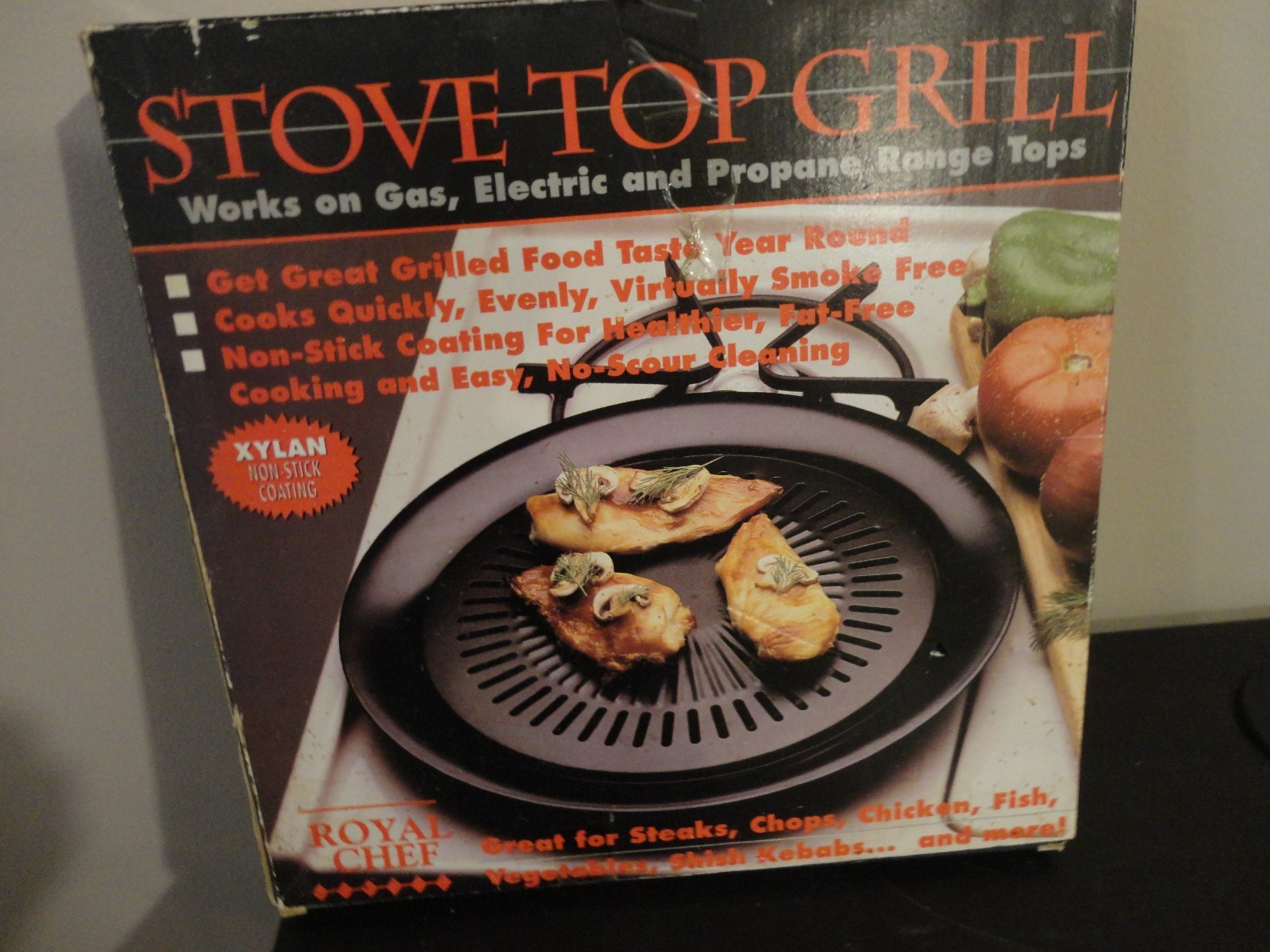 ROYAL CHEF STOVE TOP NON STICK GRILL WORK ON GAS ELECTRIC AND PROPANE RANGE TOP