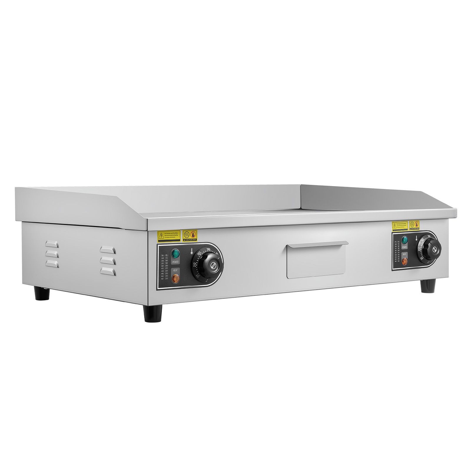 Commercial Electric Griddle: 28.5″x15.8″, 4400W, 122-570°F Stainless Steel