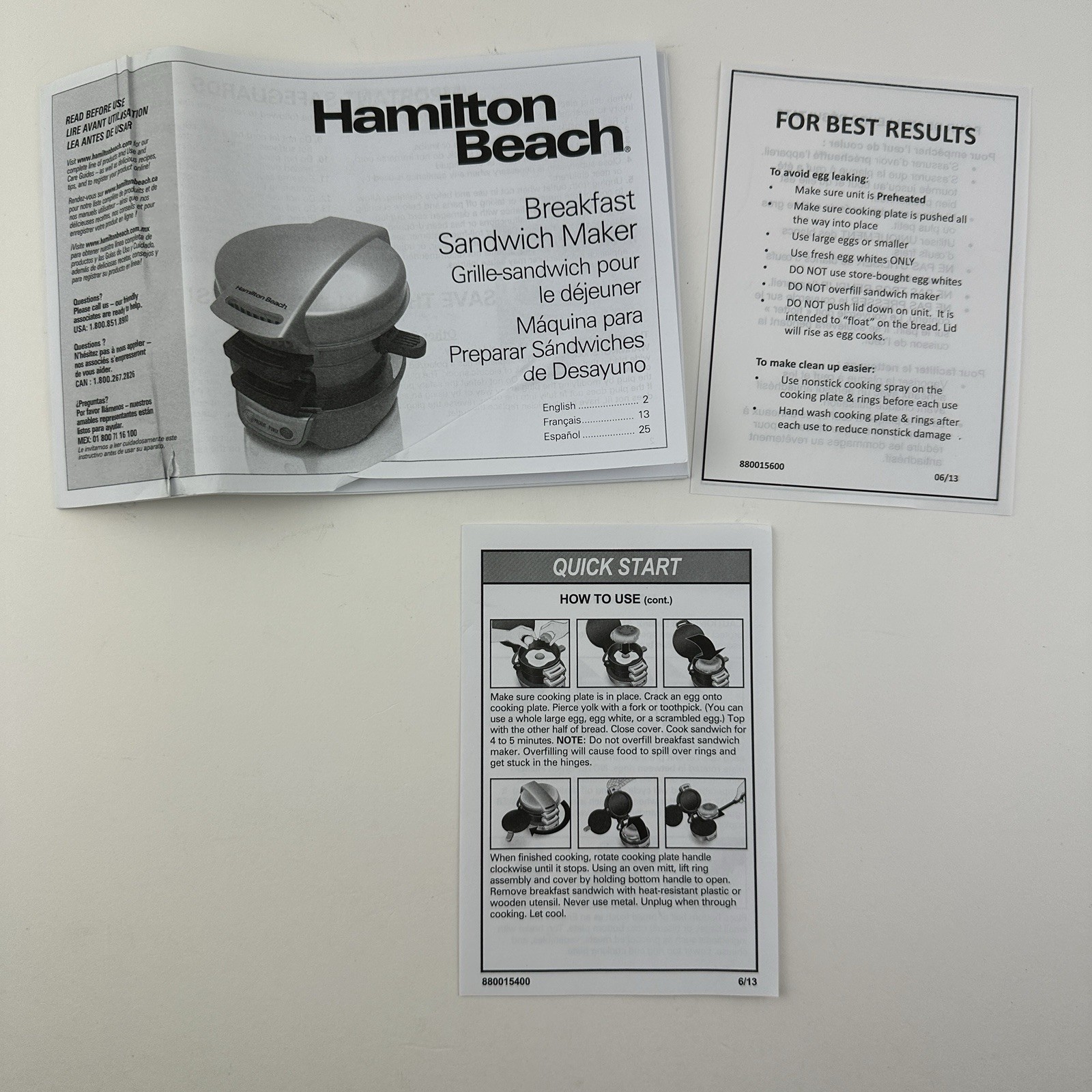 Hamilton Beach Breakfast Sandwich Maker Red 25476 New Open Box