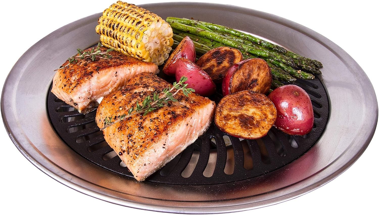 Stove Top Smokeless Grill Indoor BBQ, Stainless Steel with Double Coated Non …