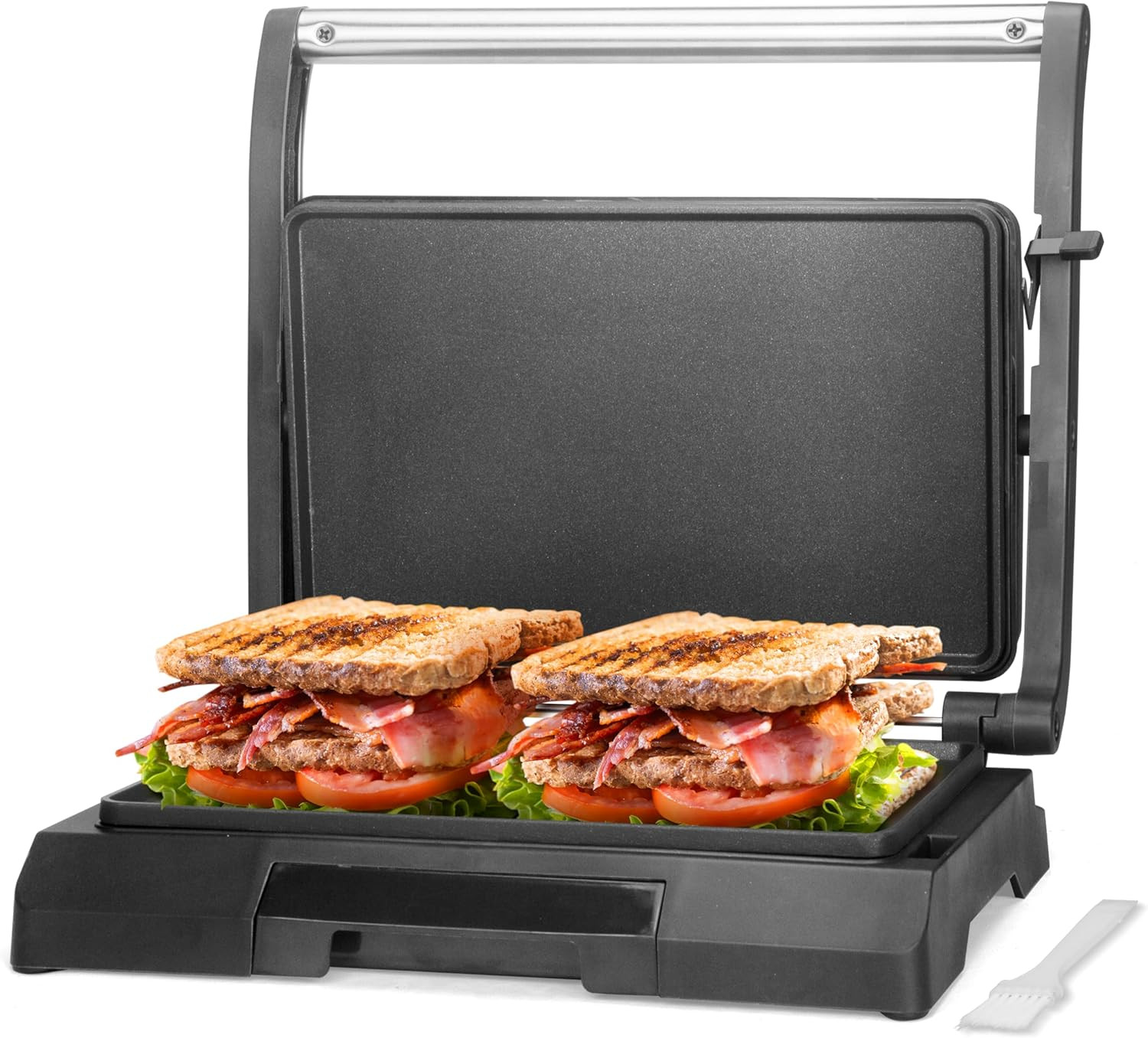Baker’s Friend Mini Panini Press Electric Griddle, 2 Slices of Panini Grill Pres