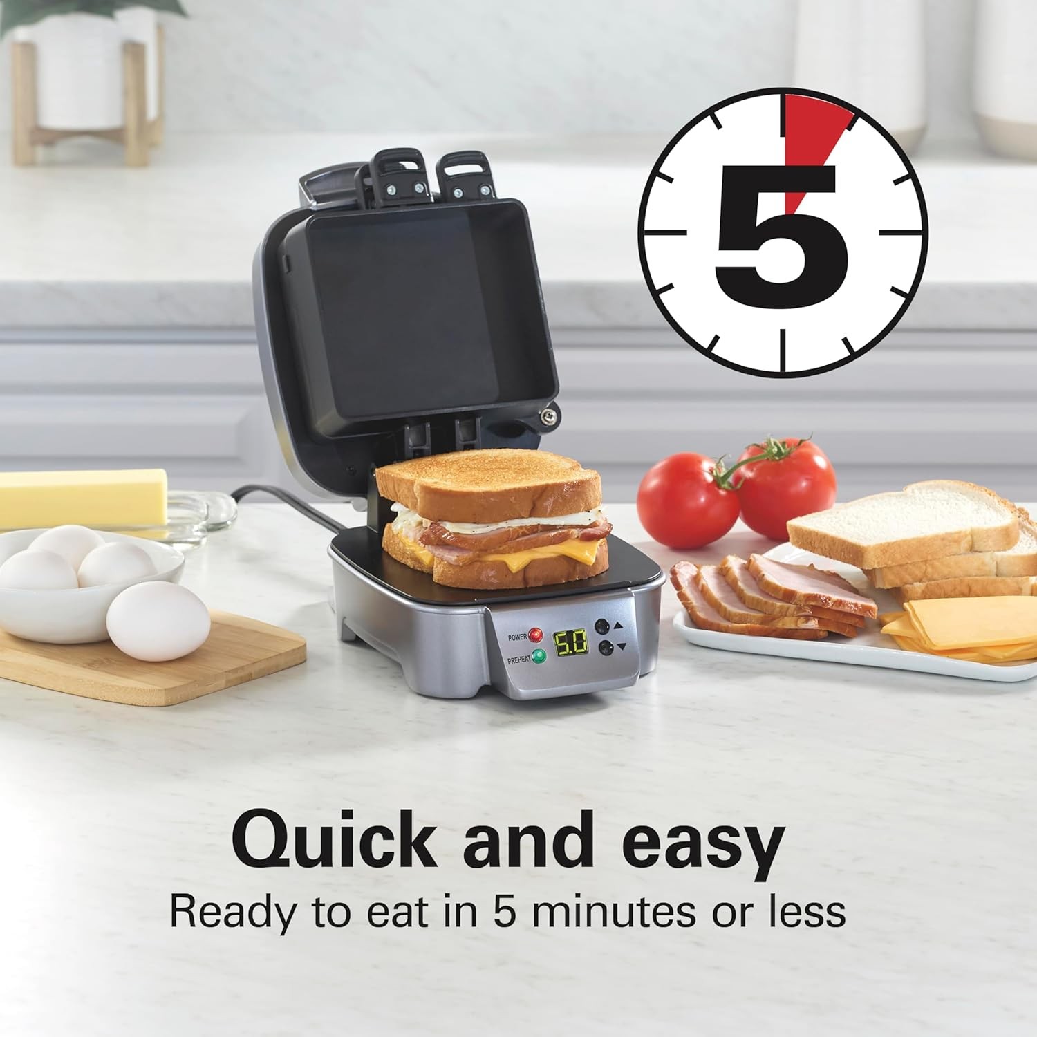 Sandwich Stacker Customizable Hot Sandwich Maker,Non-Stick Cooking Surfaces,700W