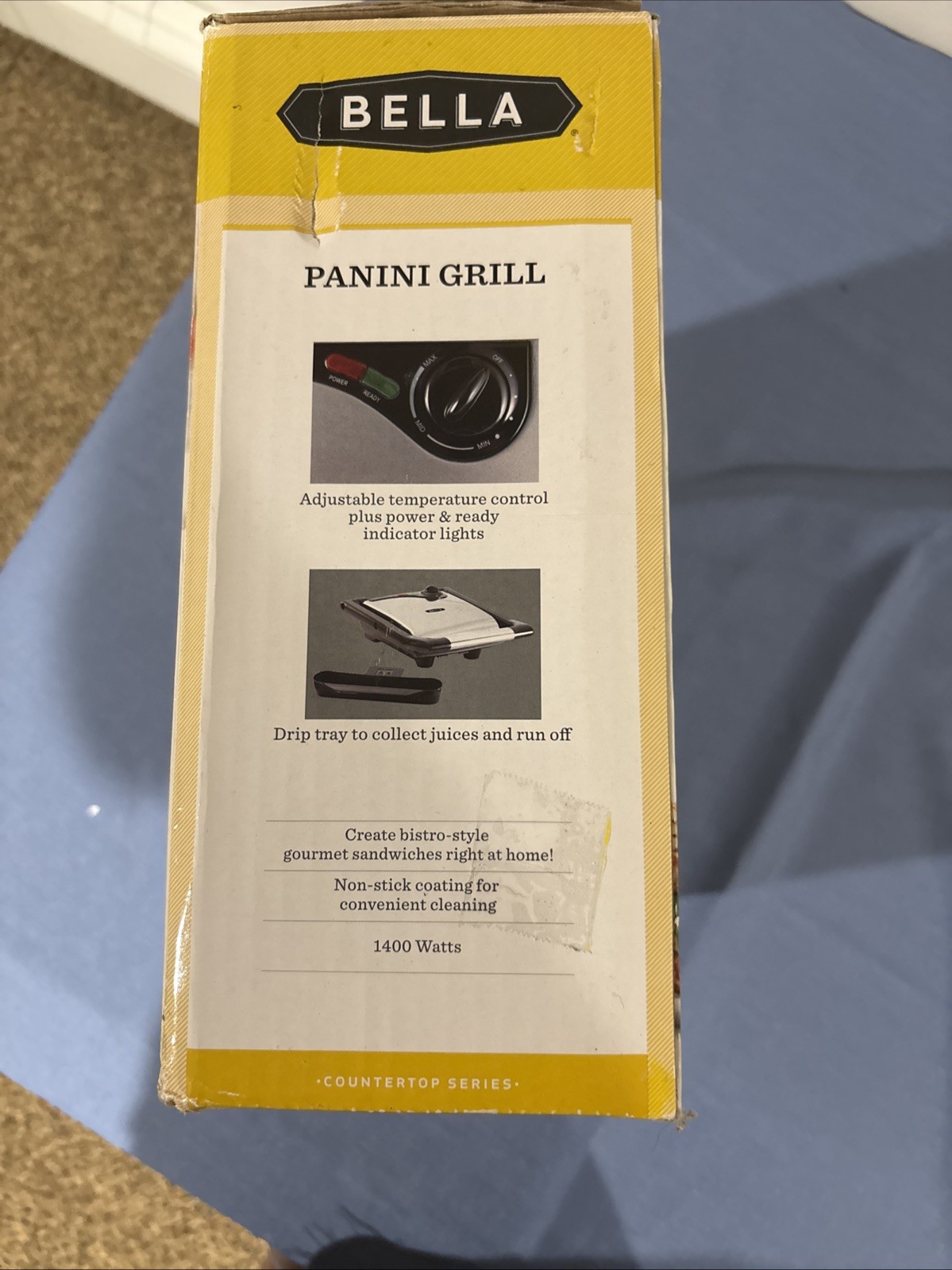 Bella Non-Stick Panini Grill Brushed Stainless Steel – Sensio 13267 – New