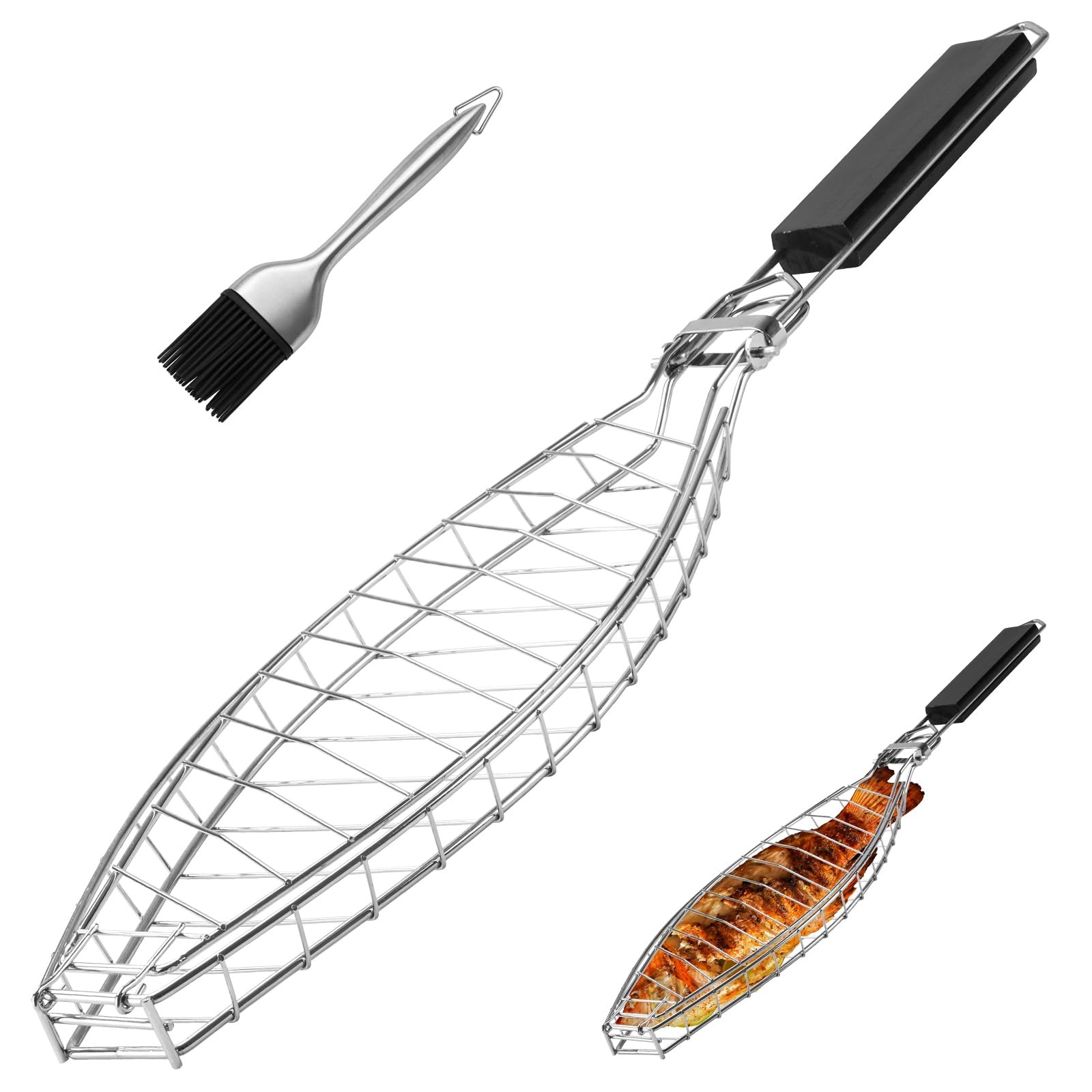 shidaishiye Fish Grill Basket, 25 inch x 6.15 x 1.2 inch, plating