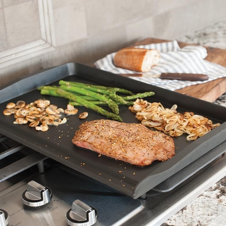 2 Burner Backsplash Griddle, Nonstick