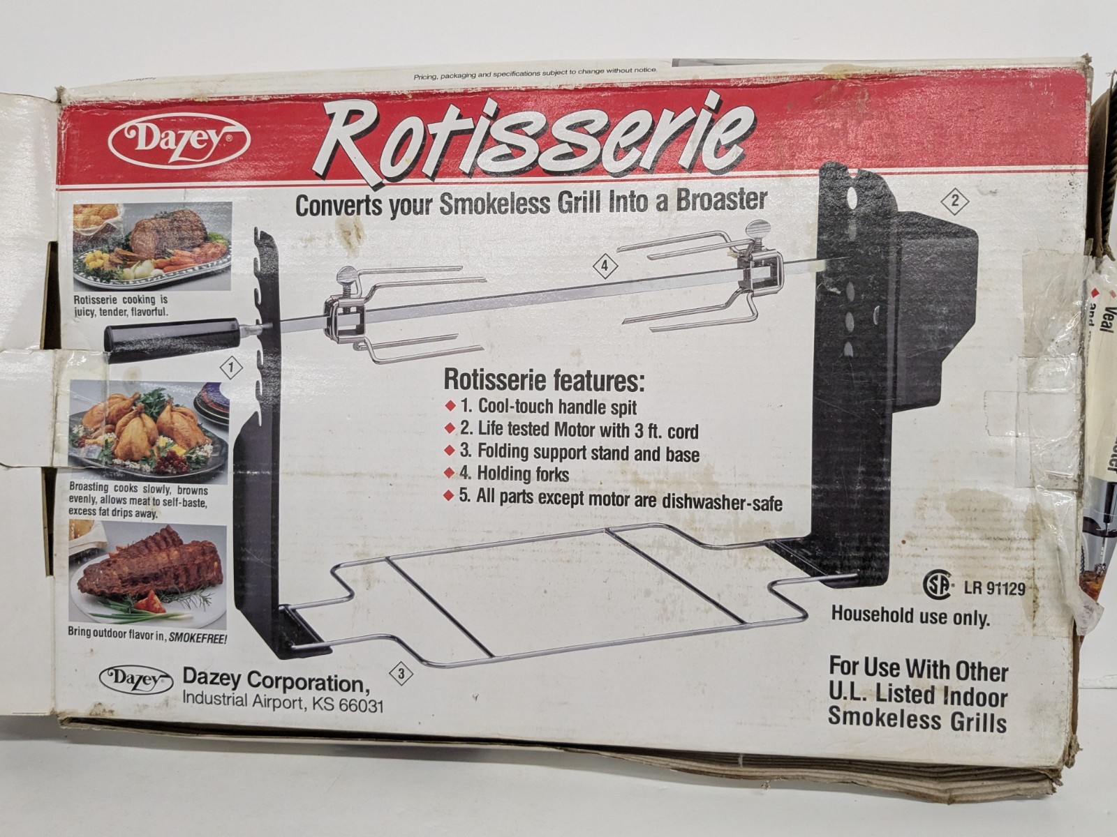 VINTAGE Dazey Rotisserie (53090) Converts Your Smokeless Grill Into A Broaster
