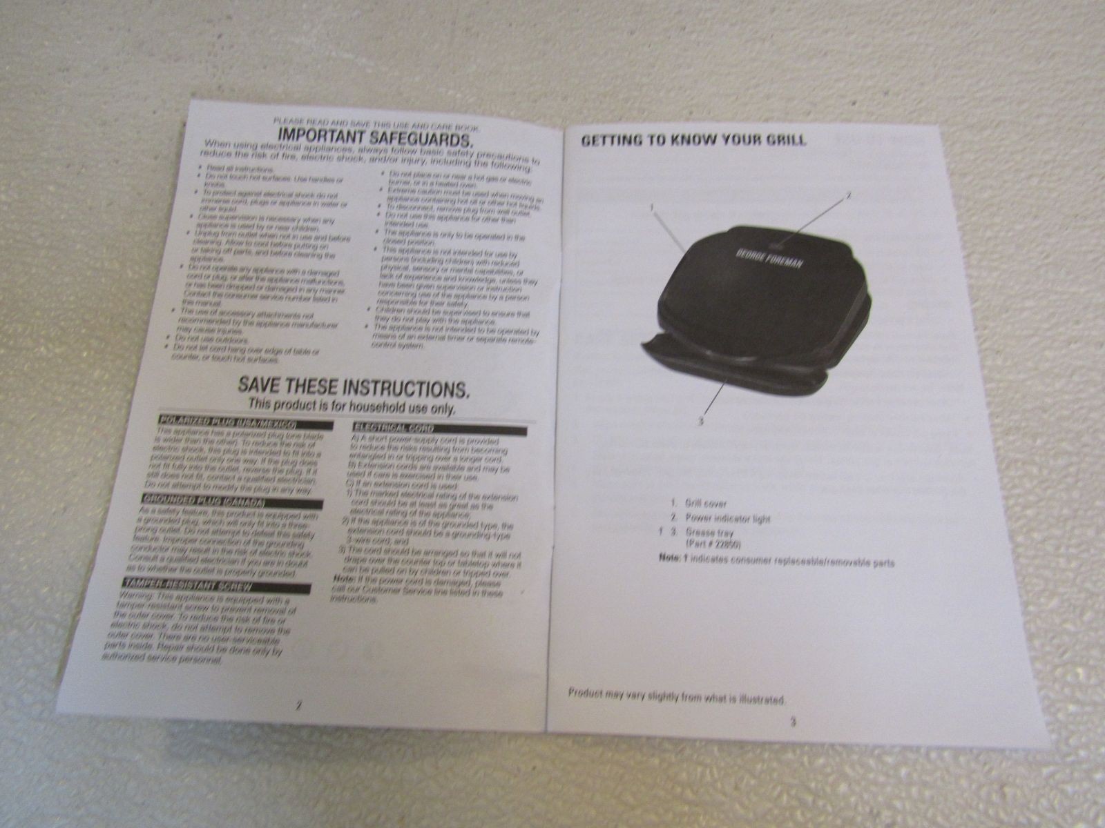 George Foreman 2 Serving Classic Plate Electric Indoor Grill 22-in Cord GR10B