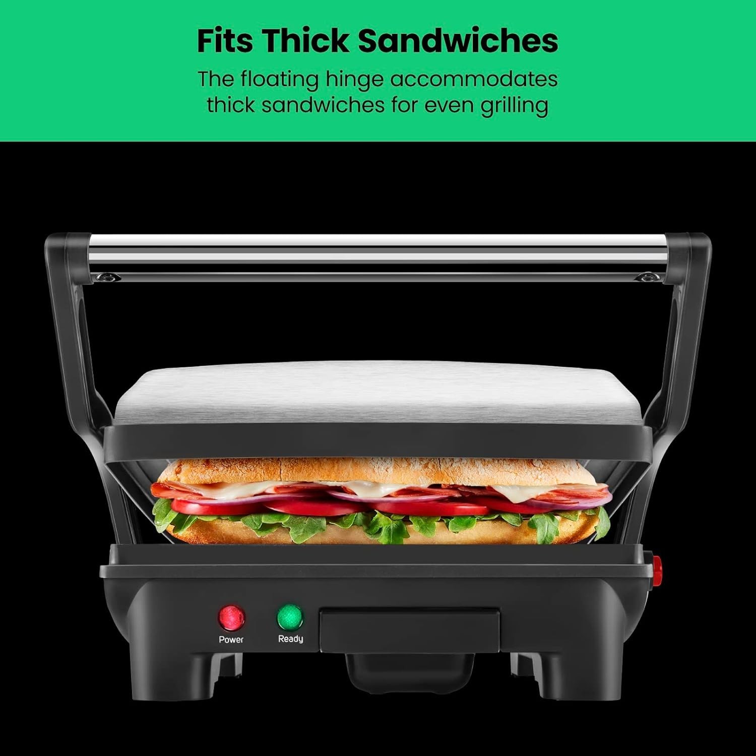 Elegant 4-Slice Panini Press & Gourmet Sandwich Maker – Non-Stick & Compact
