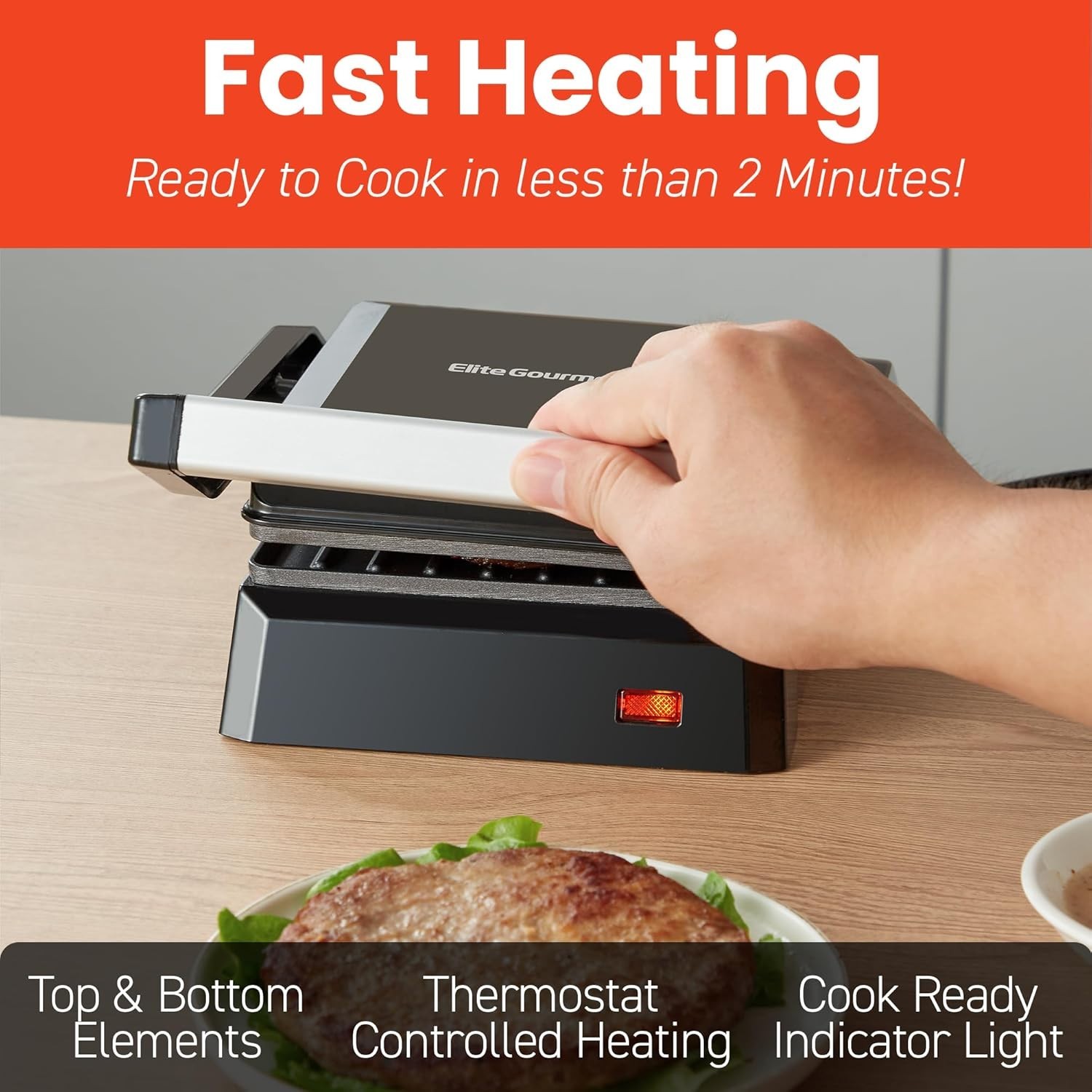Small Space Essential: 5.5″ Panini Press & Contact Grill with Cool Touch Feature