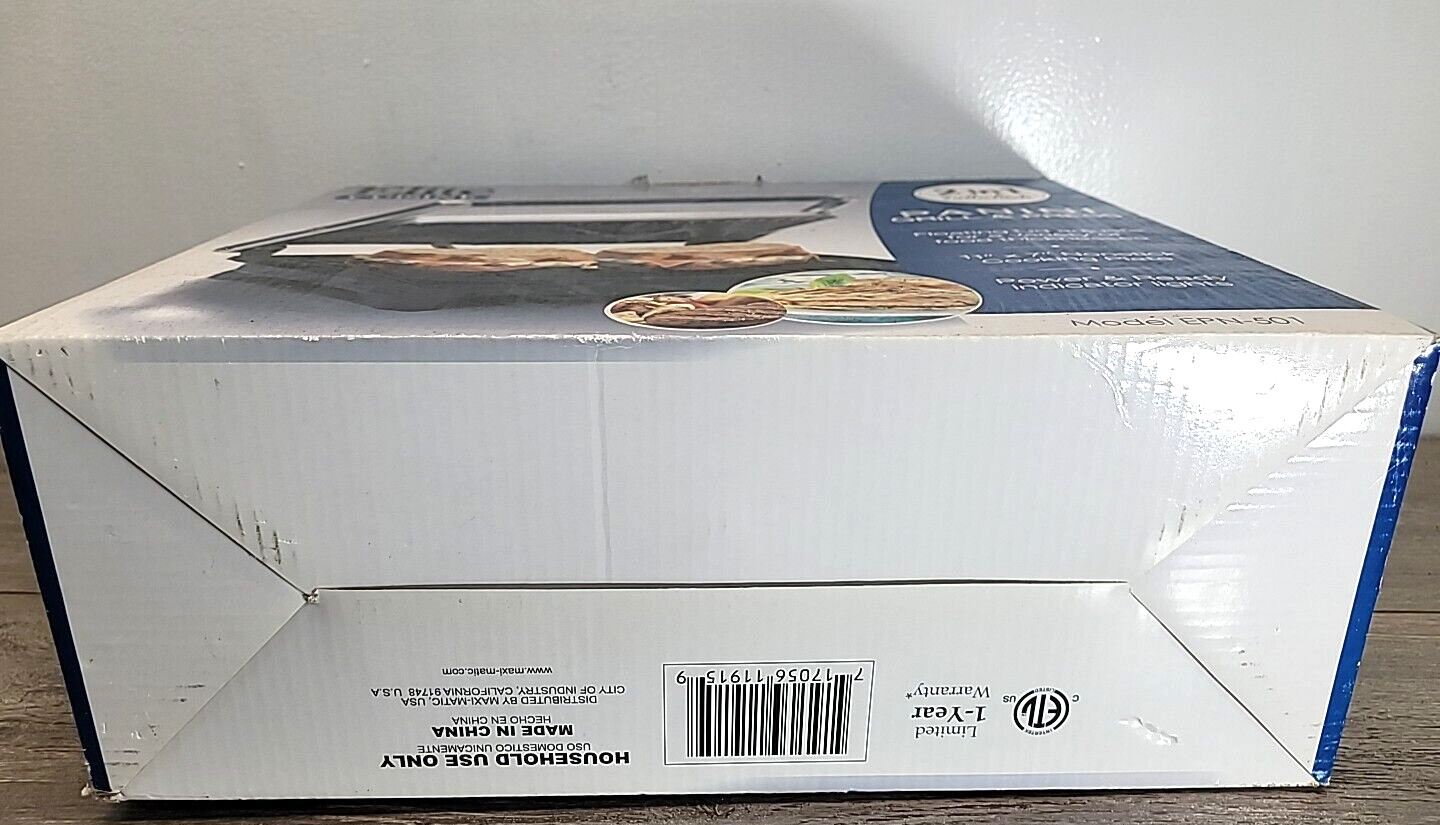 Elite Cuisine 2 In 1 Panini Grill & Press Dual Function Grill Model EPN-501
