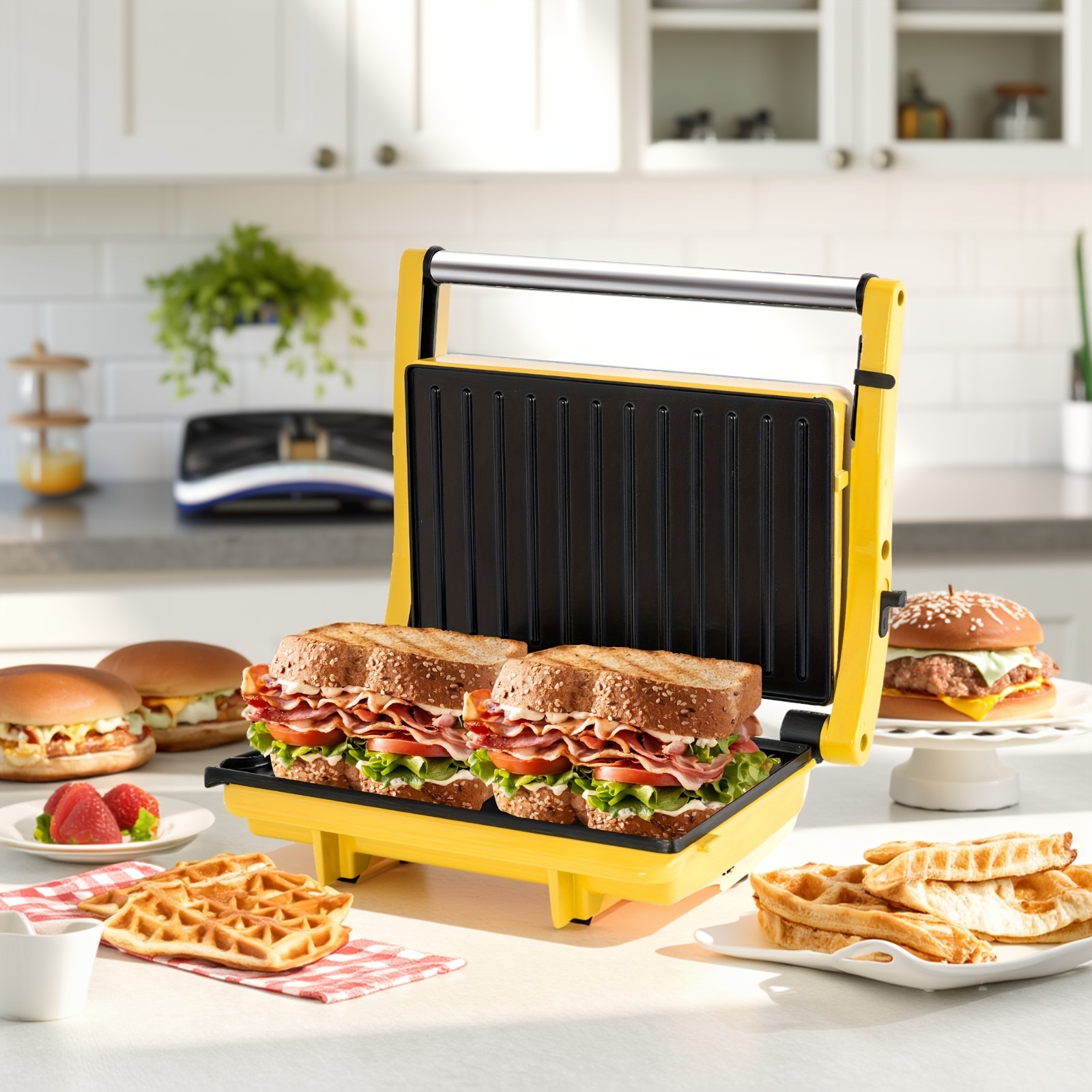 Compact Electric Grill 1500W – Griddle for Sandwiches, Burgers, Steaks & More…