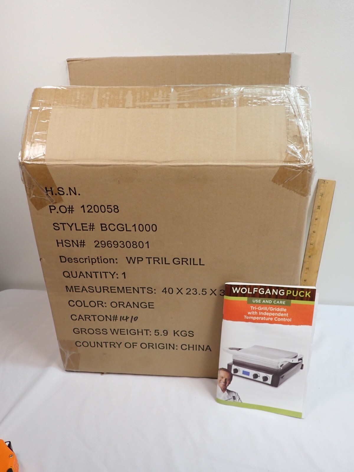 NEW Wolfgang Puck Tr-Grill / Griddle Independent Temp Control BCGL1000 ORANGE