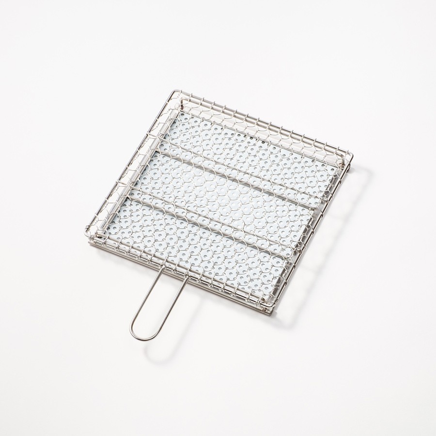 Kanaami Tsuji Large Grill Net with Handle Ceramic Charcoal Japan