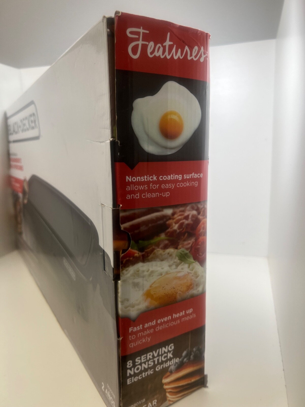 New Black & Decker 8 Serving Nonstick Electric Griddle GD2051B