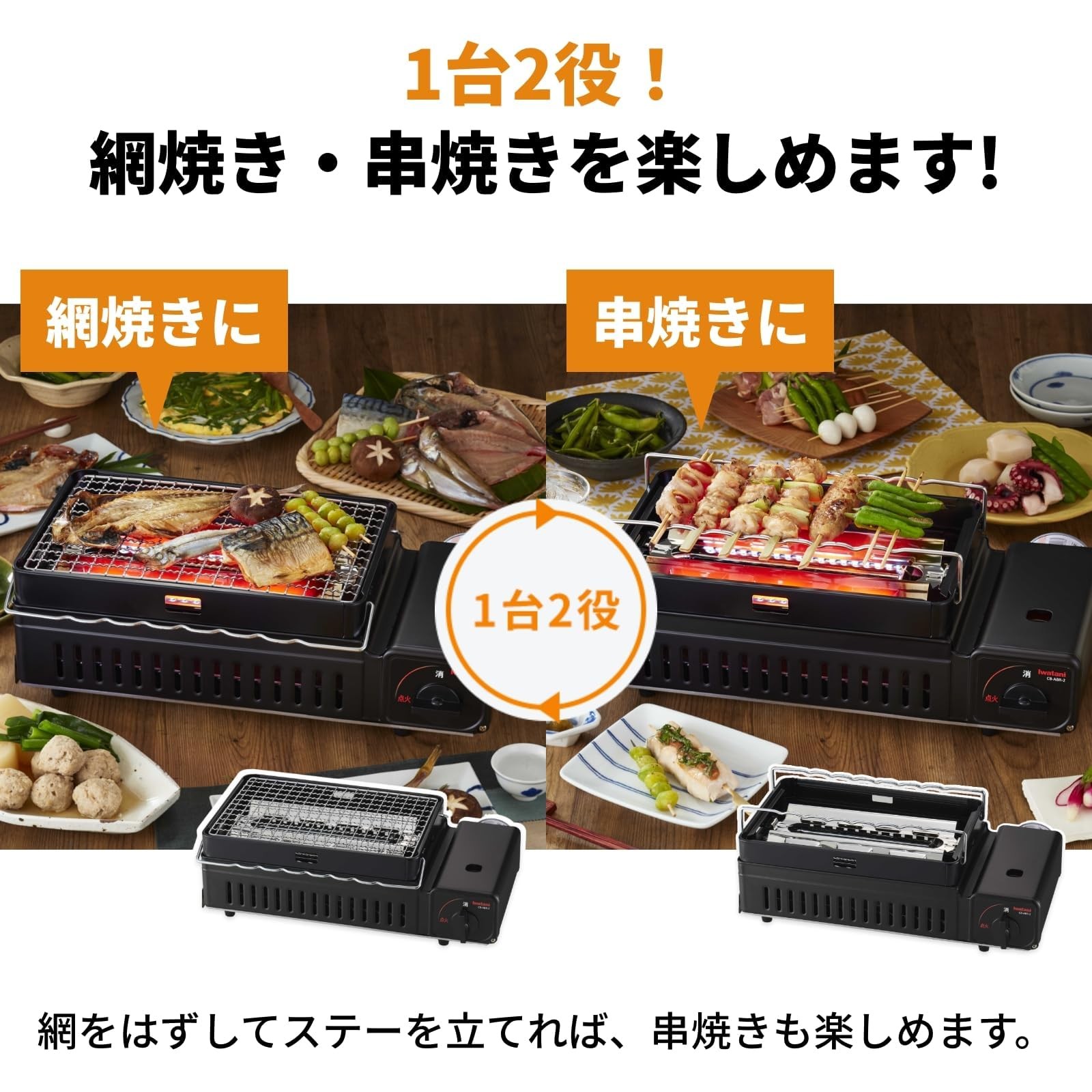 Iwatani ABURIYA II CB-ABR-2 Cassette Gas Grill Stove Only Console BBQ Japan New