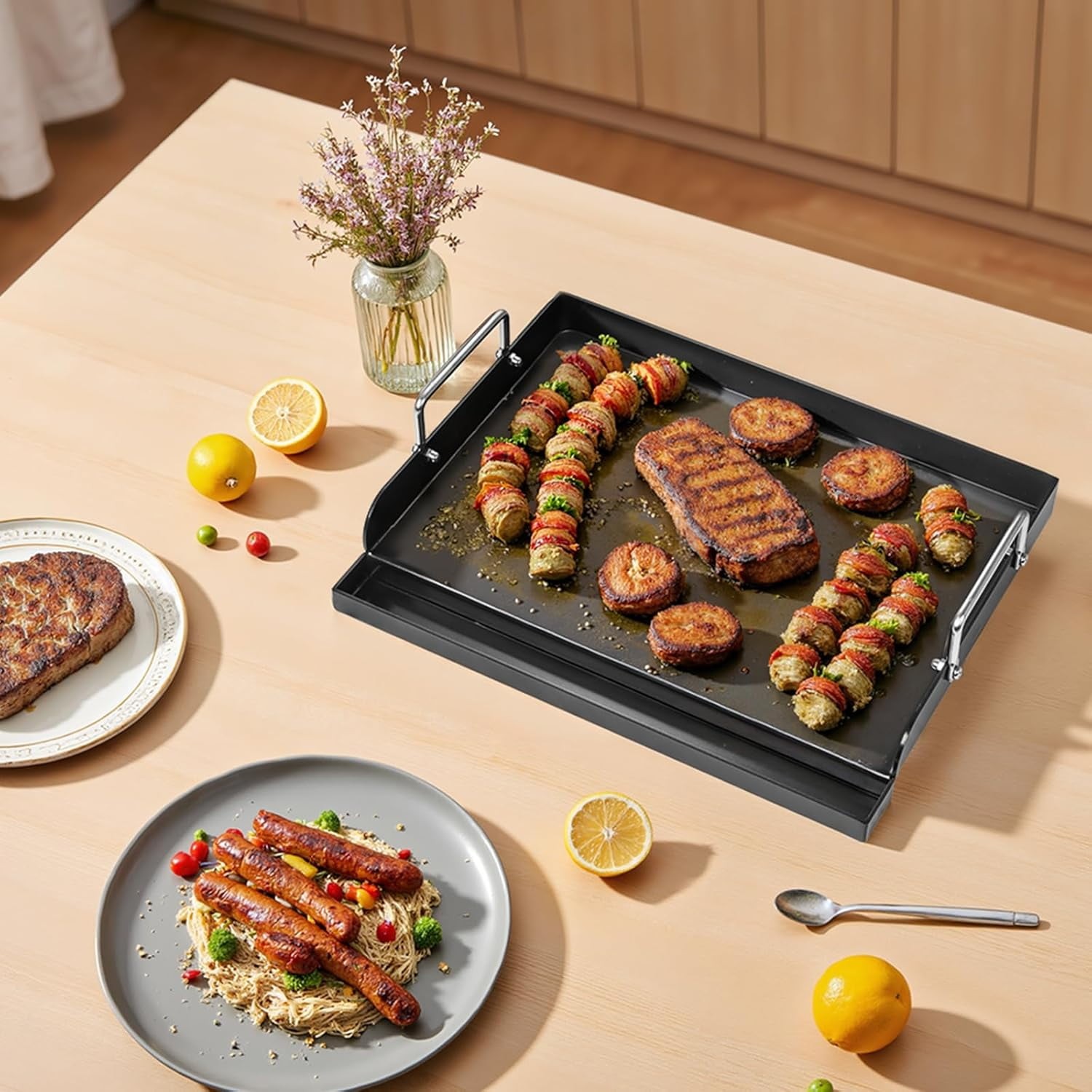 17″ x 13″ Nonstick Coating Cooking Griddle for Gas Grill, Universal Flat Top