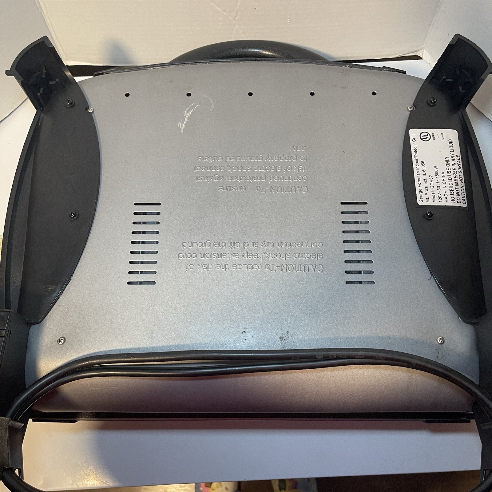 George Foreman Double Champion Indoor Outdoor Electric Grill Press Model GGR62