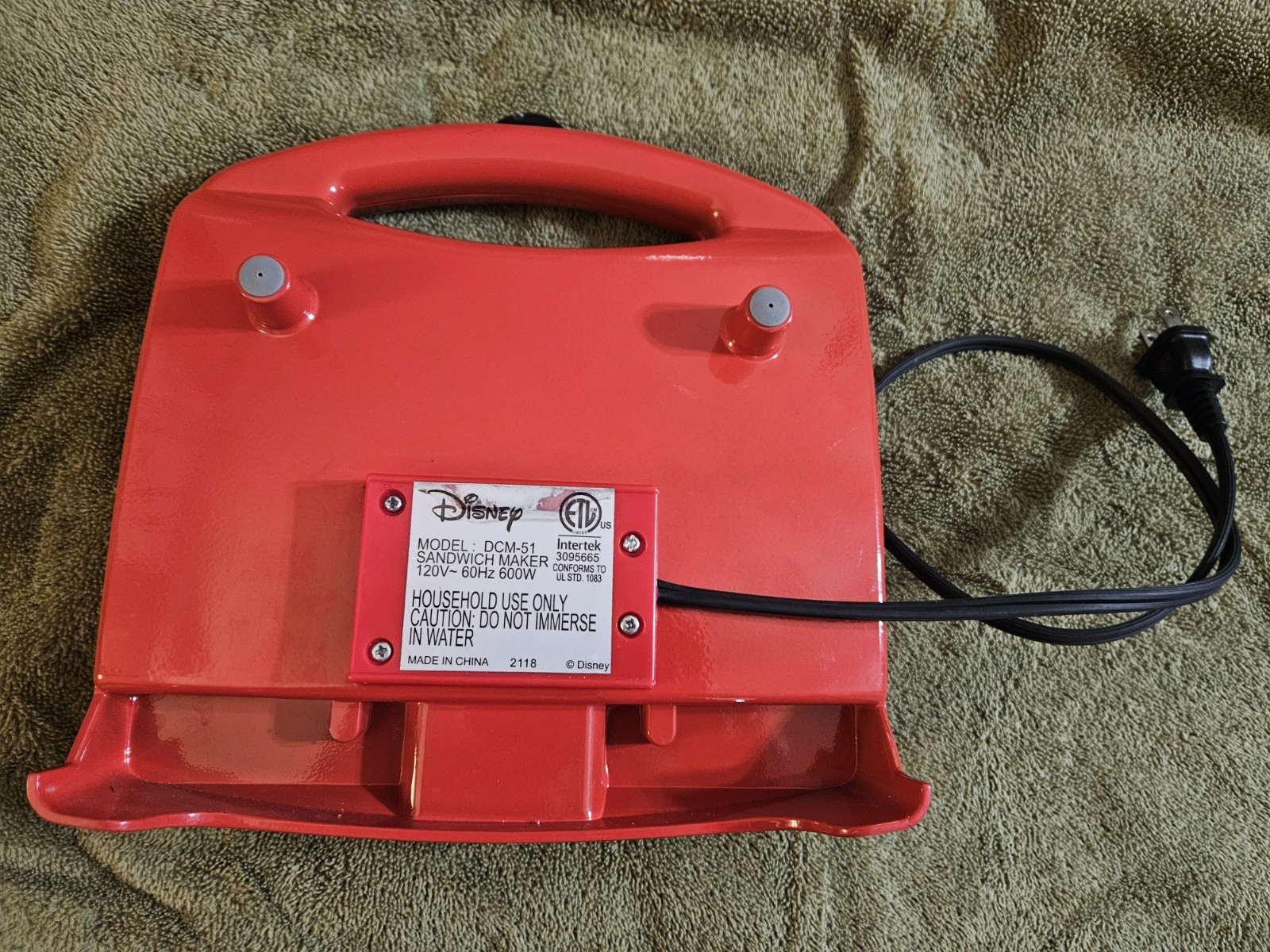 Disney Mickey Mouse French Toast Hot Sandwich Maker DCM-51 600W Makes 2 @ a time