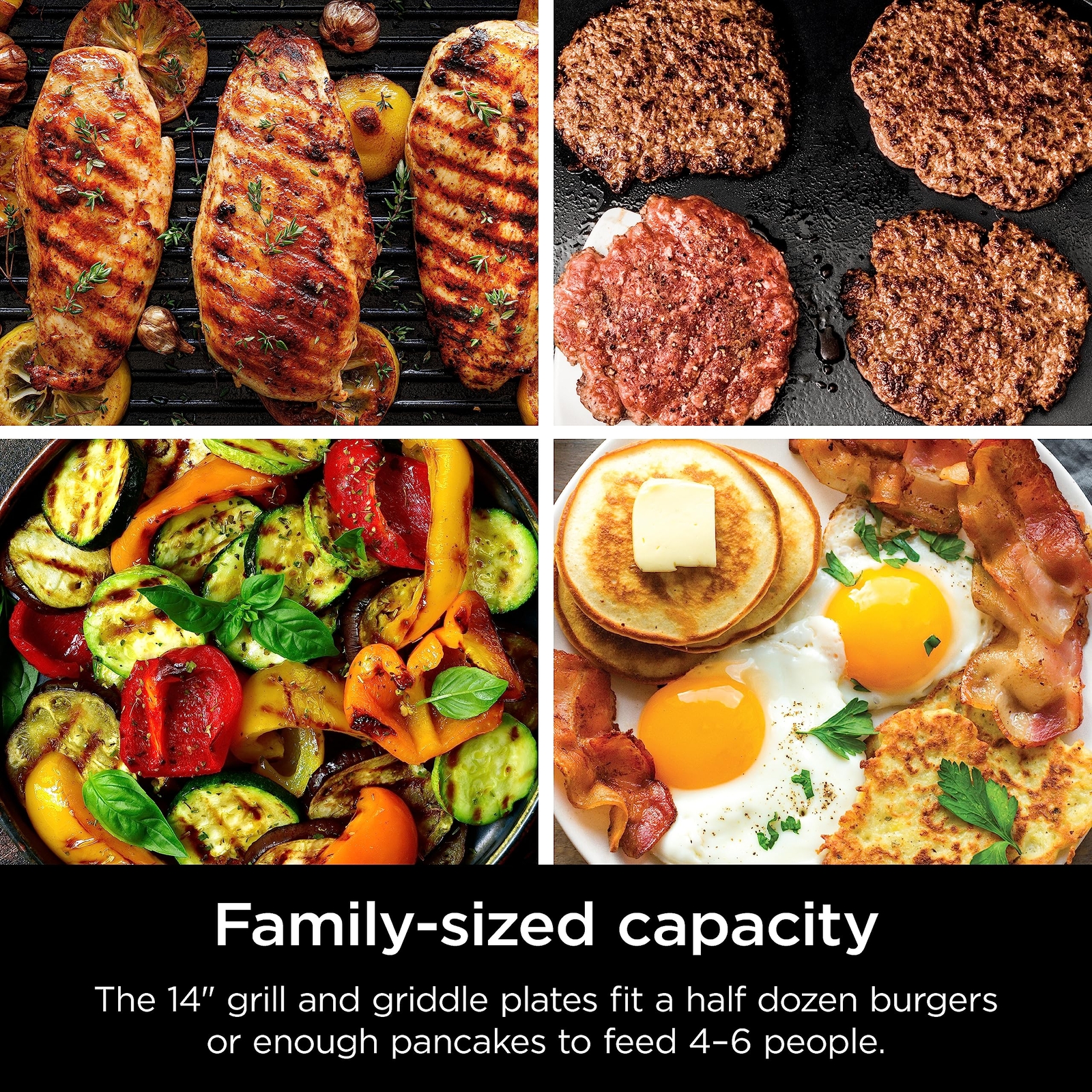 Ninja Sizzle 14 Inch Smokeless Indoor Grill and Griddle with Nonstick Plates