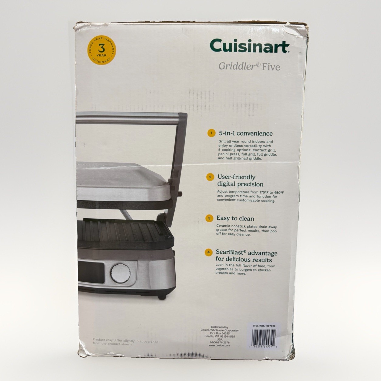 Cuisinart Griddler Five GRID-5BNASPC 5-in-1 Grill Griddle New Open Box