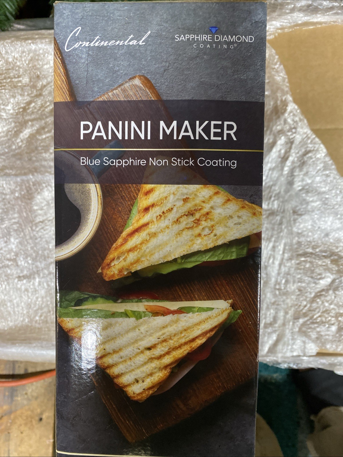 Continental Panini Maker with Sapphire Diamond Coating Stainless Steel Handle