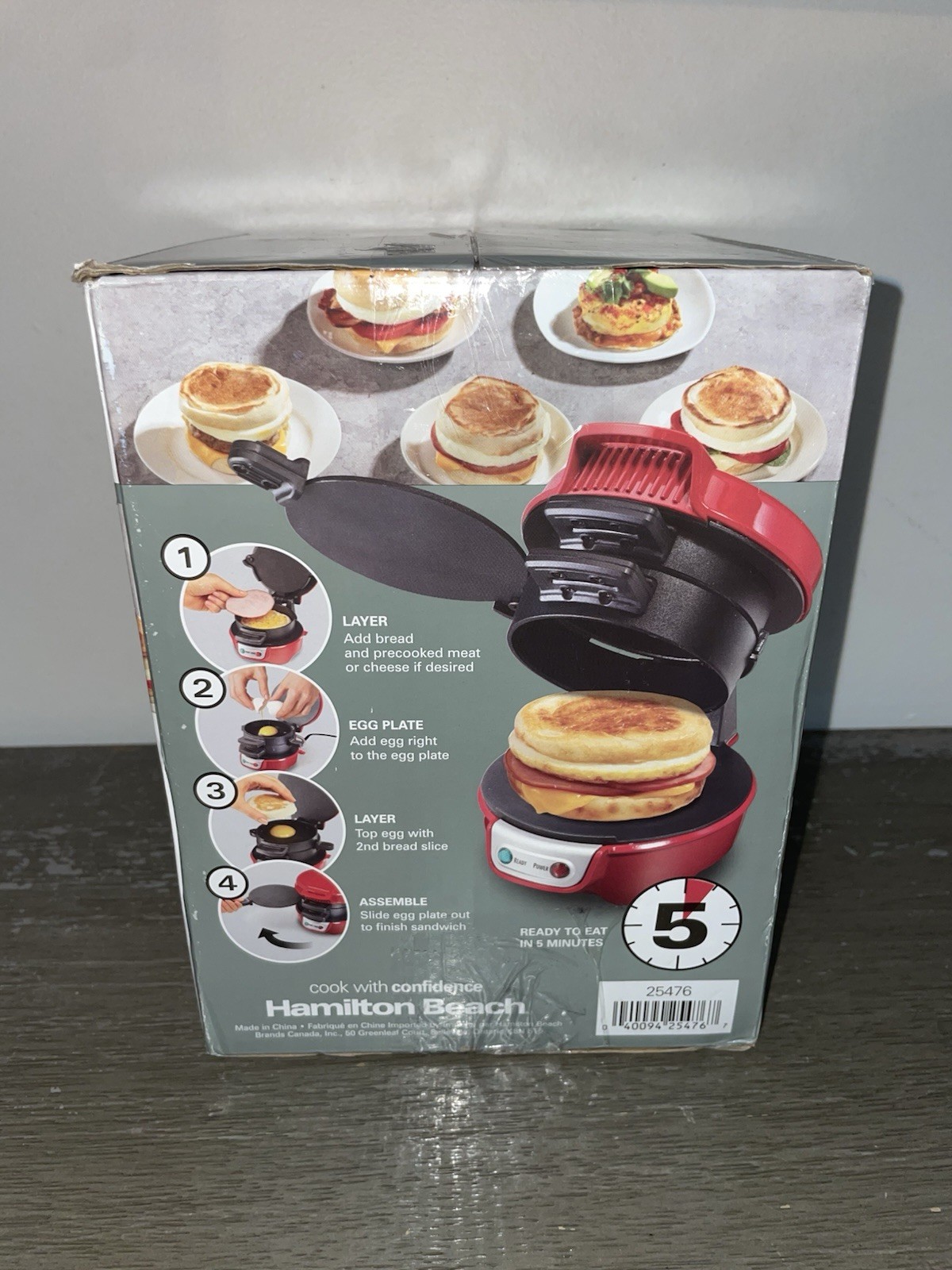 Hamilton Beach Breakfast sandwich Maker Red (still Sealed) 25476 NEW