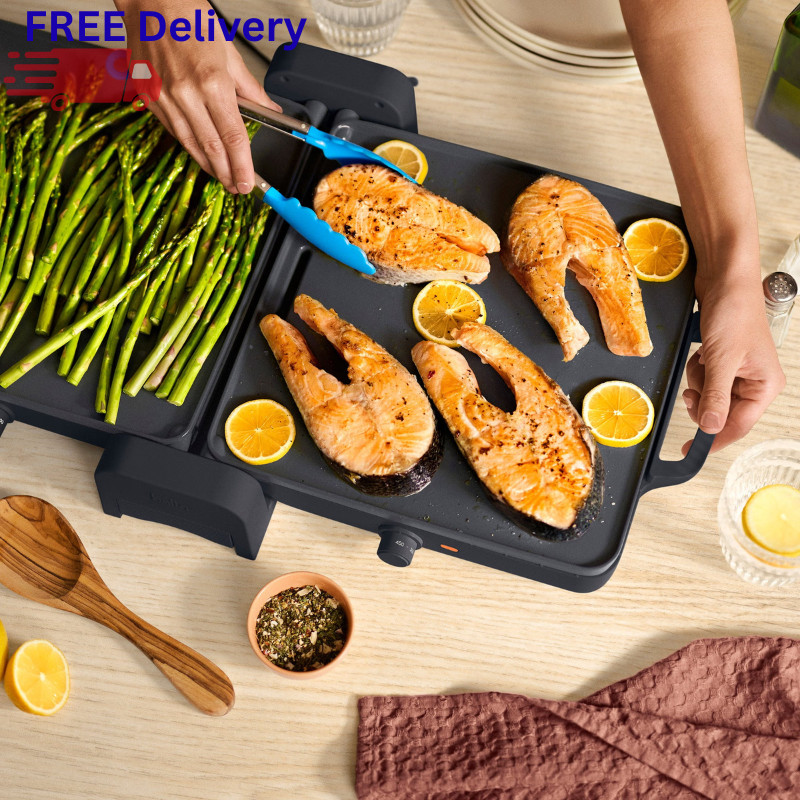 XL Fold and Store Griddle Nonstick Electric Countertop Flat Top Grill Cooking