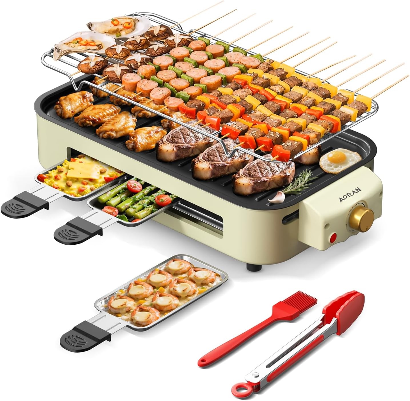 AORAN Indoor Grills Electric Smokeless – Versatile Smokeless Indoor Grill for Ho