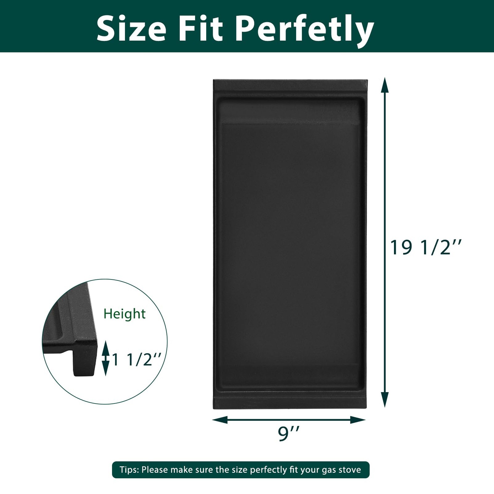 WB31X24738 WB31X49806 Cast Iron Griddle 19.5” x 9” for GE JGBS66REKSS