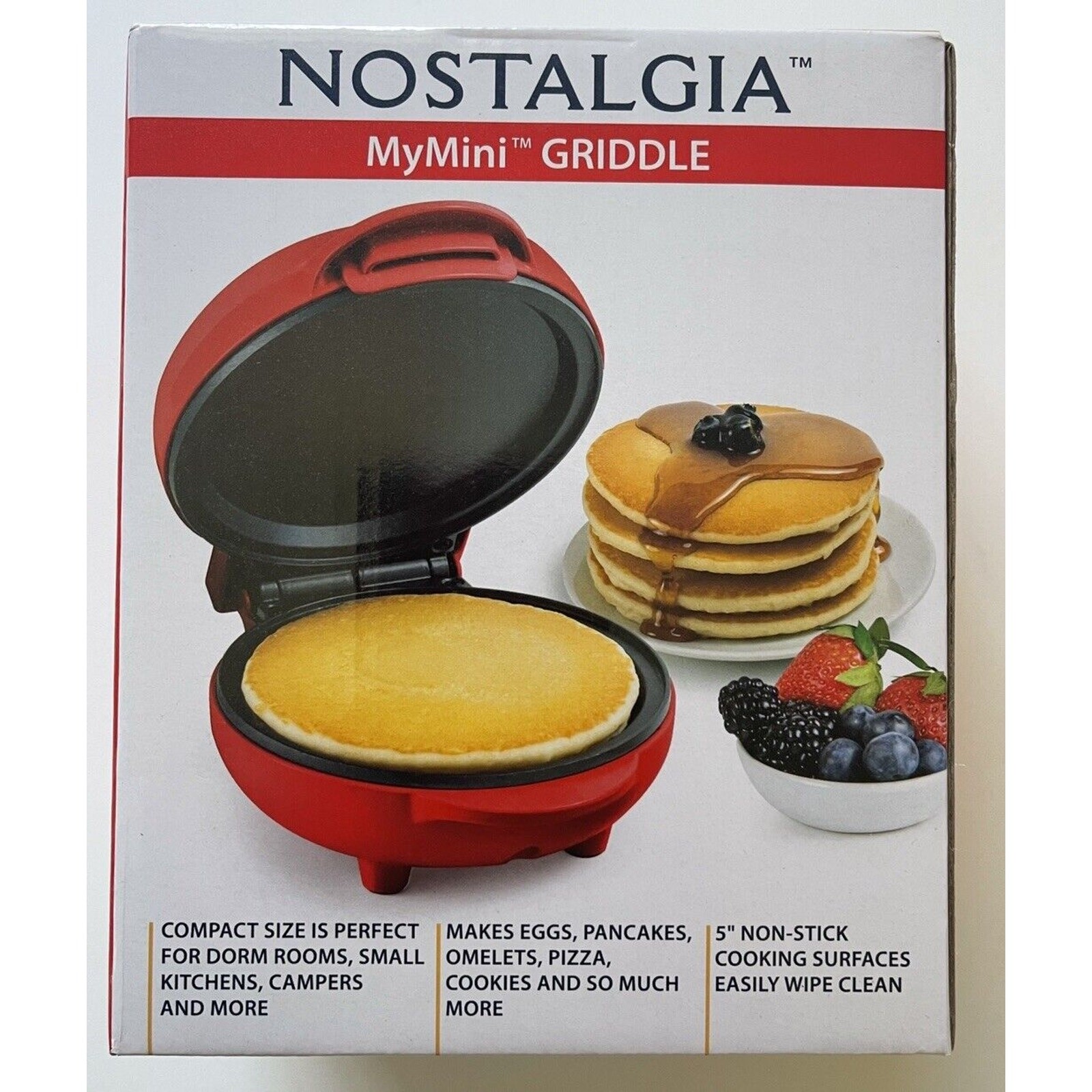 Nostalgia My Mini Griddle Non-Stick Compact 5″ NIB