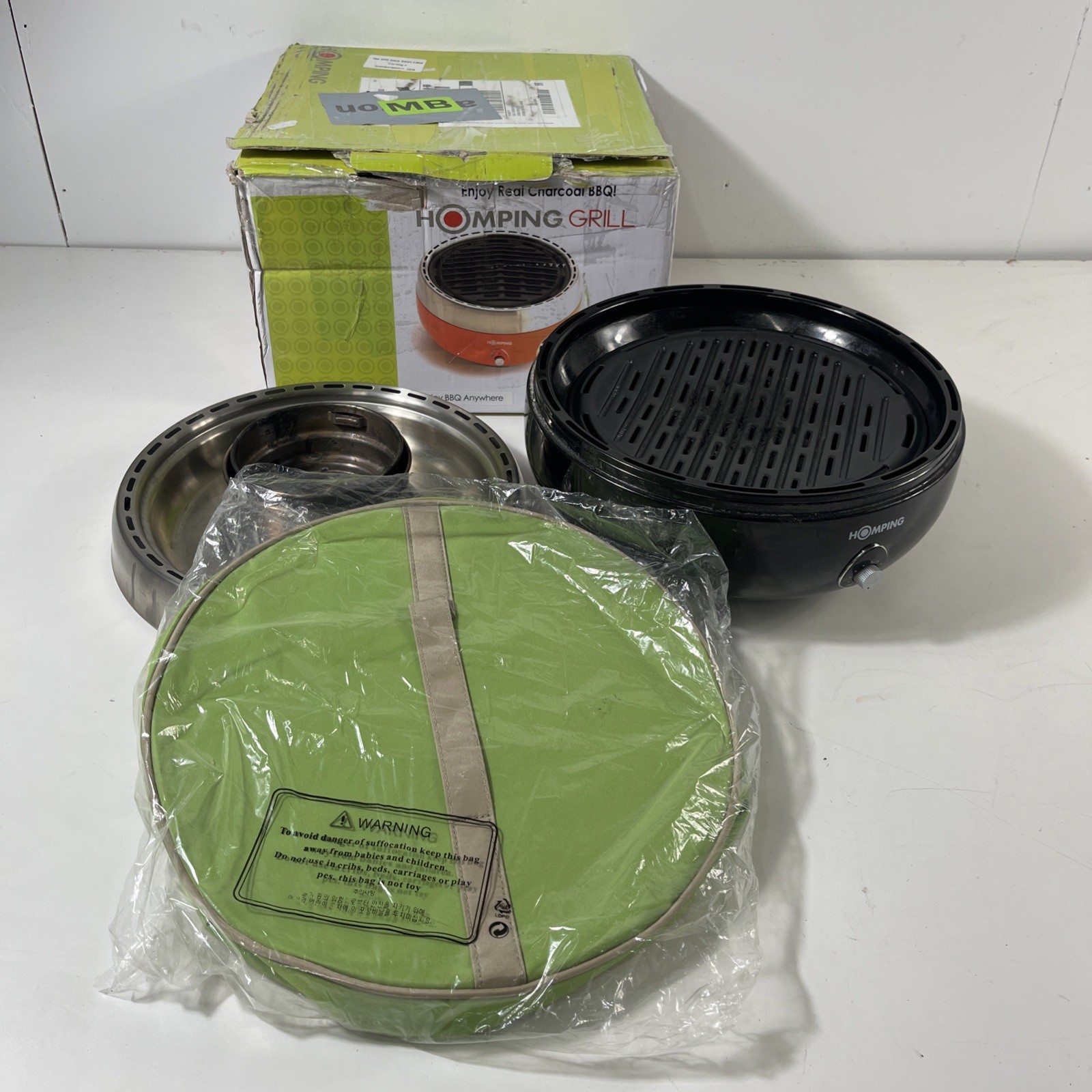 Homping Grill Ultimate Portable Charcoal BBQ Grill Produces Less Smoke black