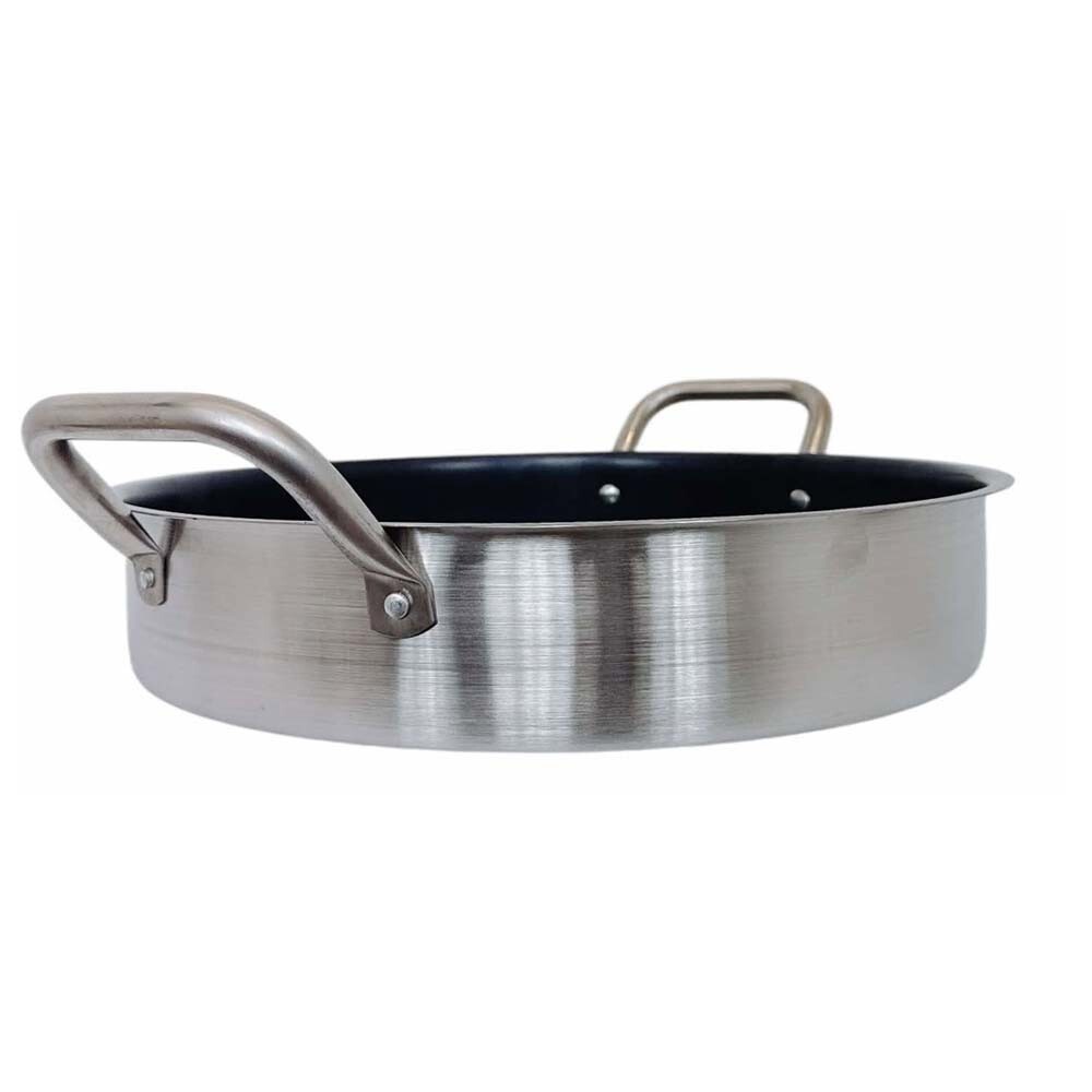 16-1/2″ Round Stainless Steel Flat Comal Griddle Pan Grill Tray Cook Non-Stick