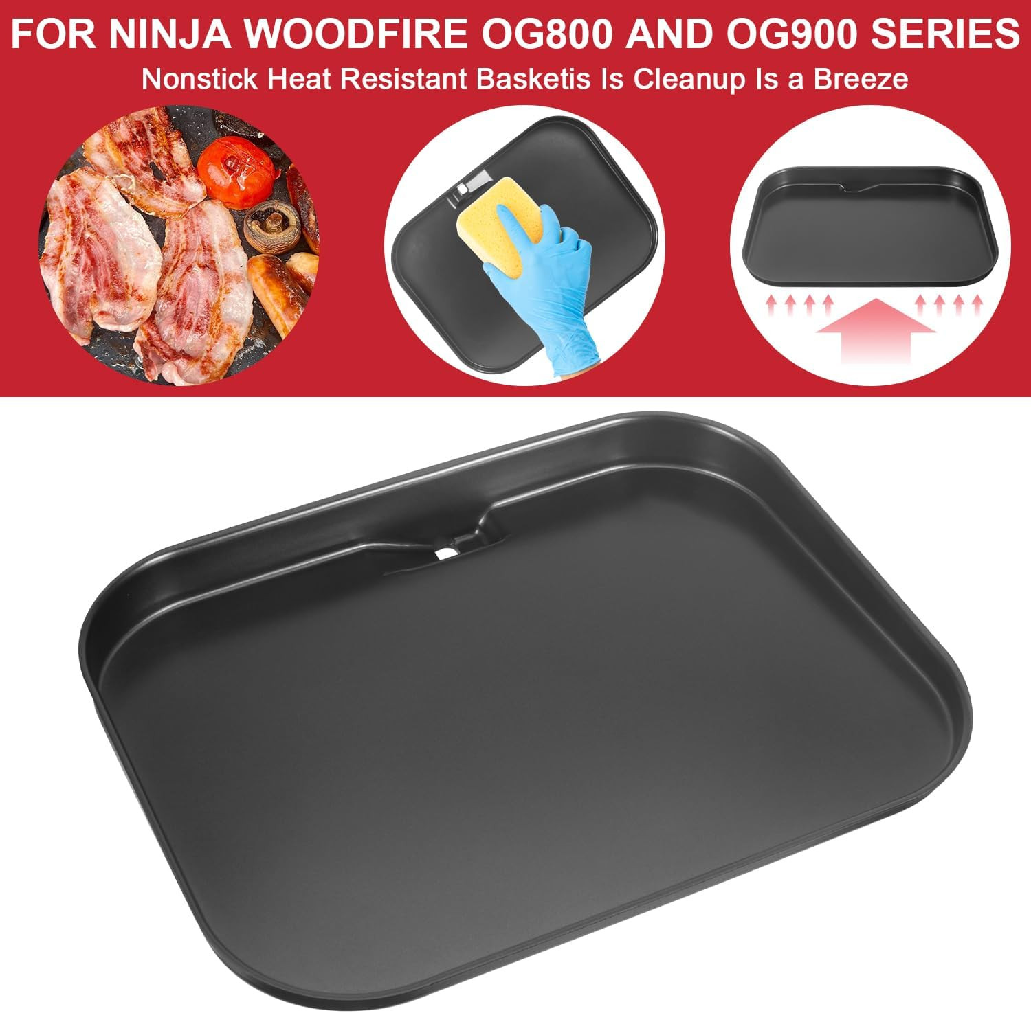 Griddle Plate for Ninja Woodfire Pro Connect XL Grill OG800 OG900 Series, Flat T