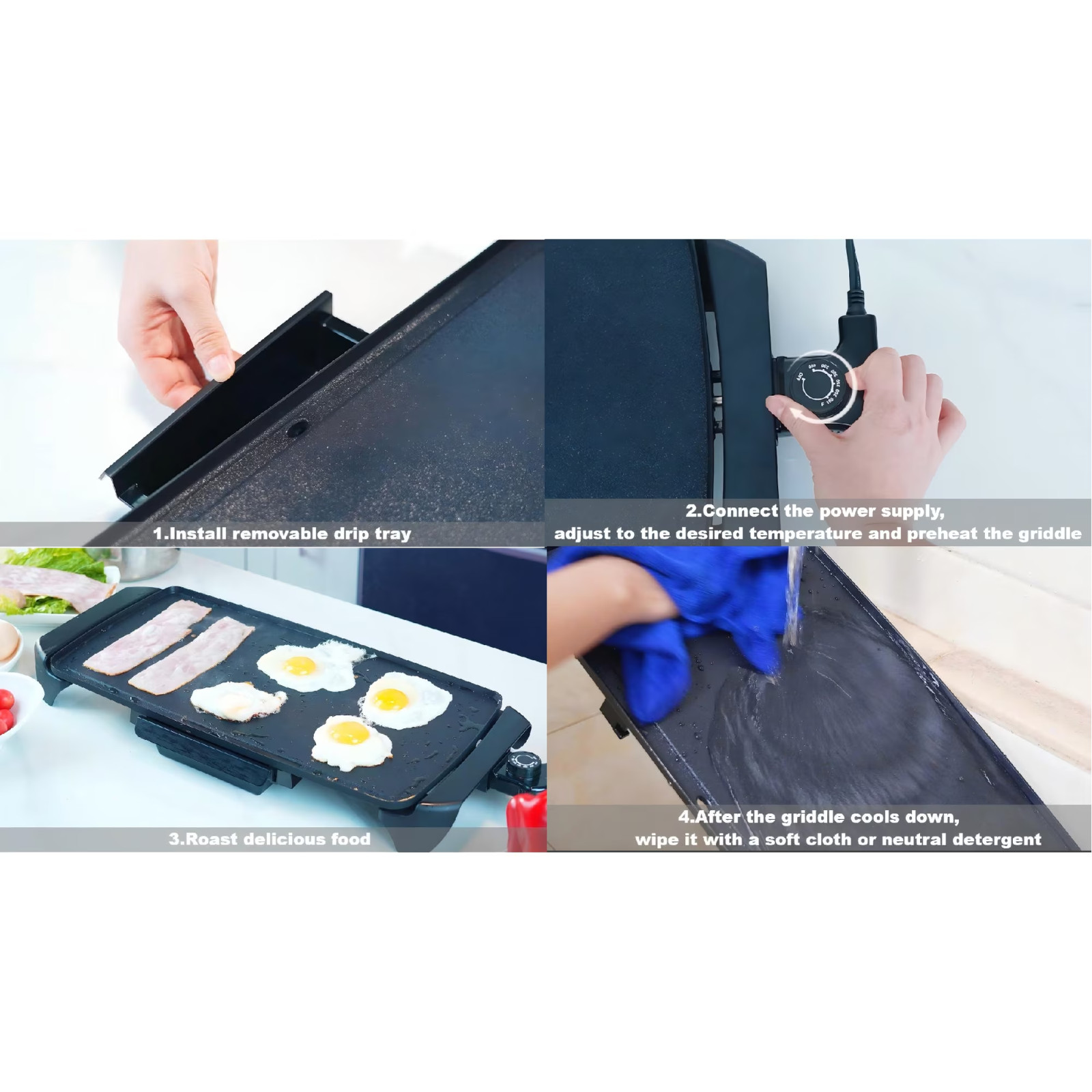 Mainstays 20 inch Electric Griddle – Non-Stick, Temperature Control,1500 W,Ceram