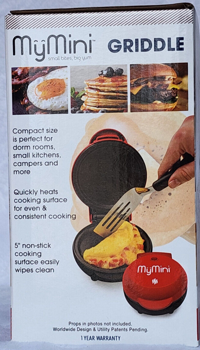 Nostalgia MyMini Griddle 5″ Non-Stick Cooking Surface MGD5RD BRAND NEW SEALED