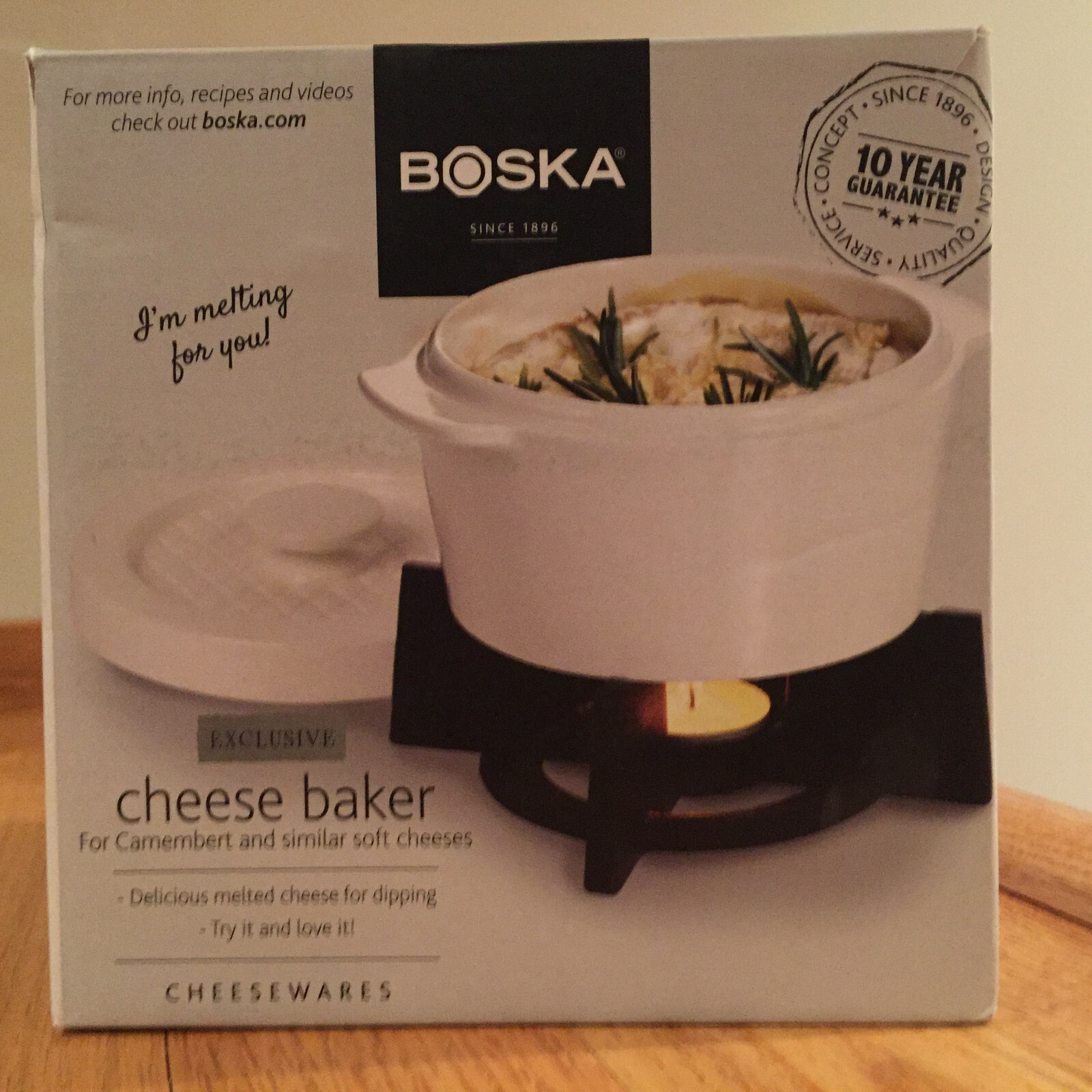 Boska Cheese Baker Oven Safe Dish Keeps Cheese Warm 4-pc set from Holland ~ NIB