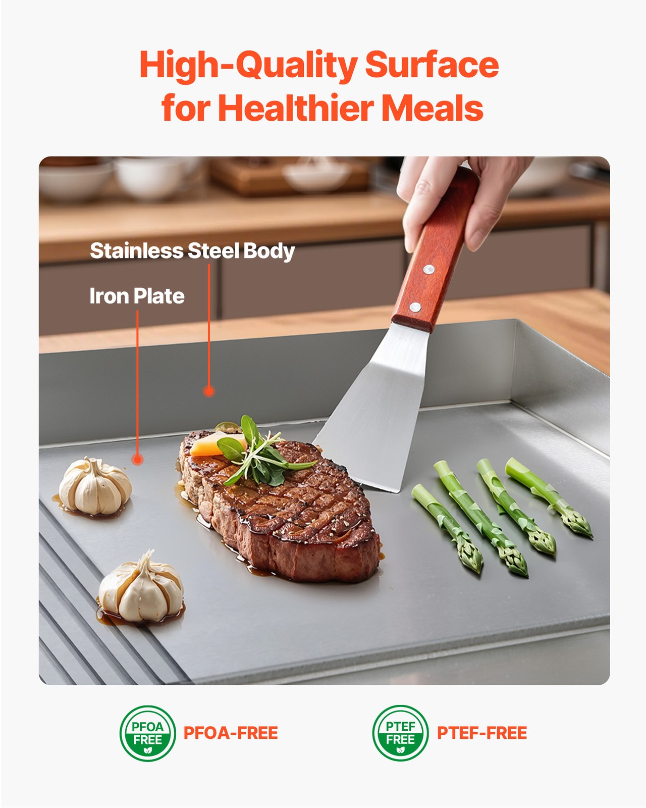 VEVOR Commercial Electric Griddle Half Flat Grill 28.54 x 15.75 in(NO PLUG)