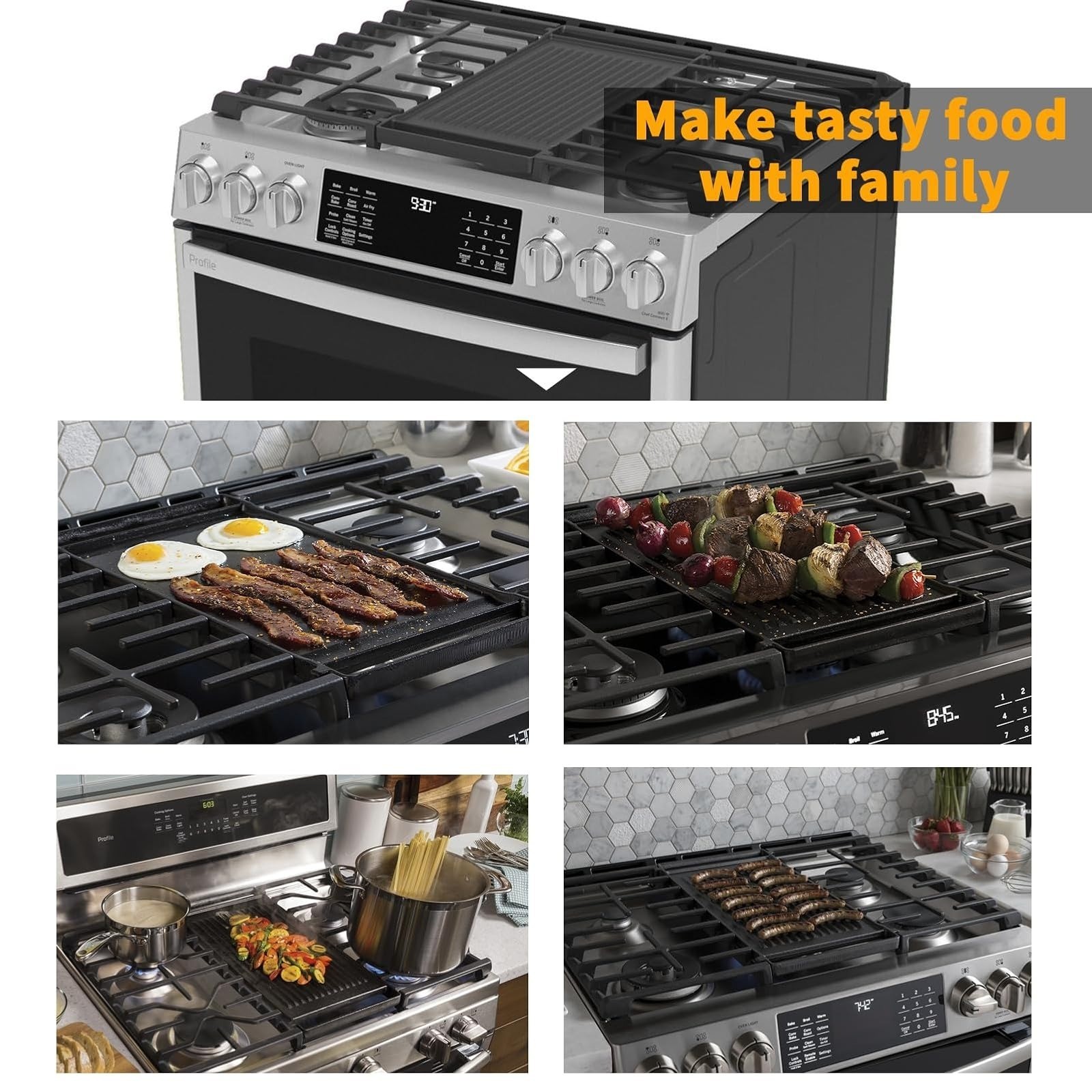 Allstare WB31X24998 Cast Iron Griddle for GE Stove Top – 19.6″ x 10.2″