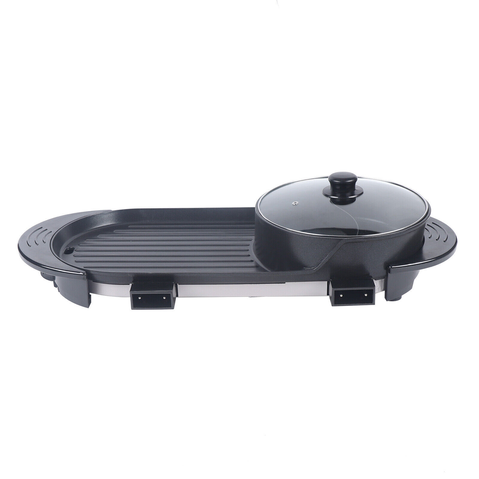 2 in 1 Electric Non-Stick Grill Hot Pot BBQ Grill Soup Shabu Pot Barbecue 2200W