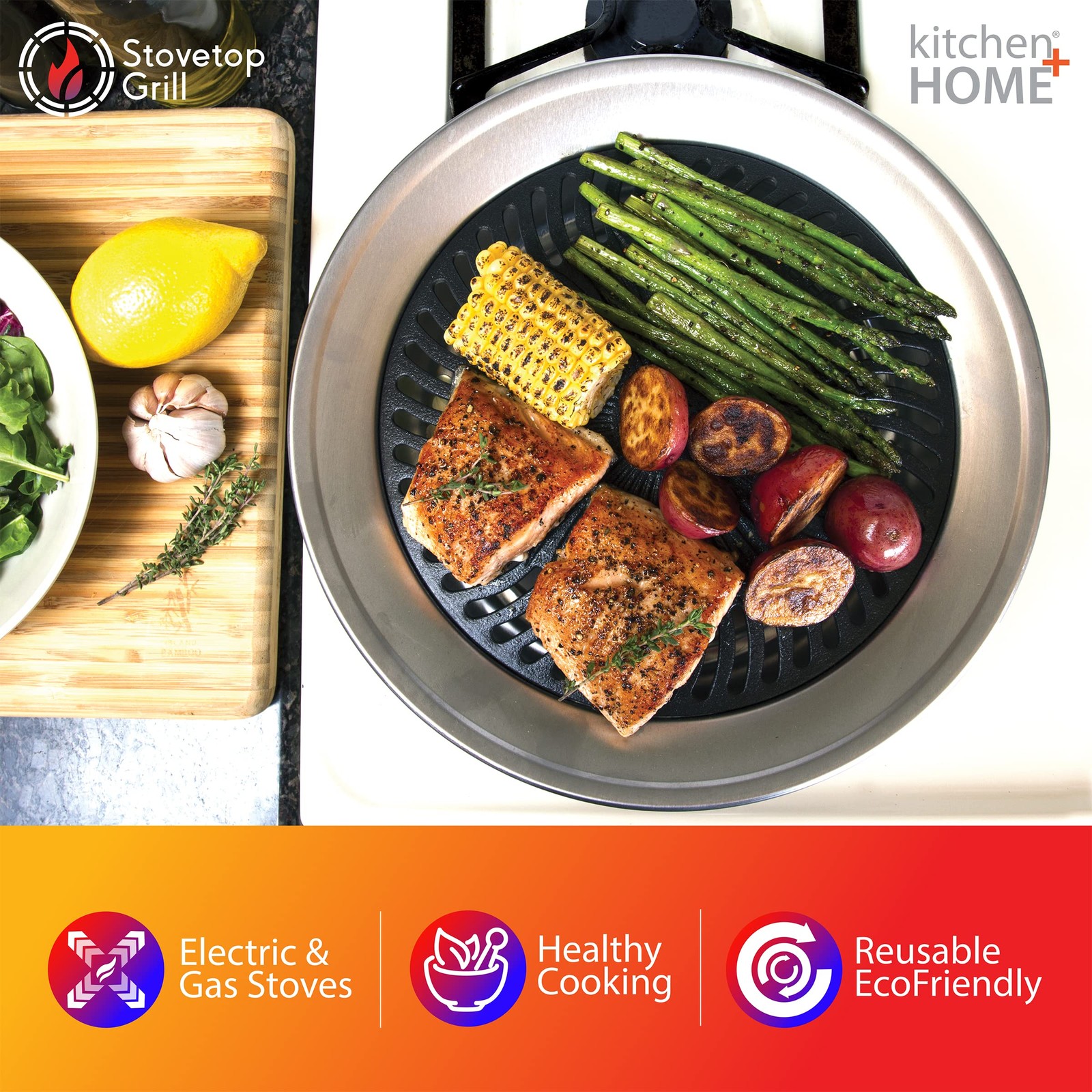 Stove Top Smokeless Grill Indoor BBQ Stainless Steel Non Stick Electric 1500W