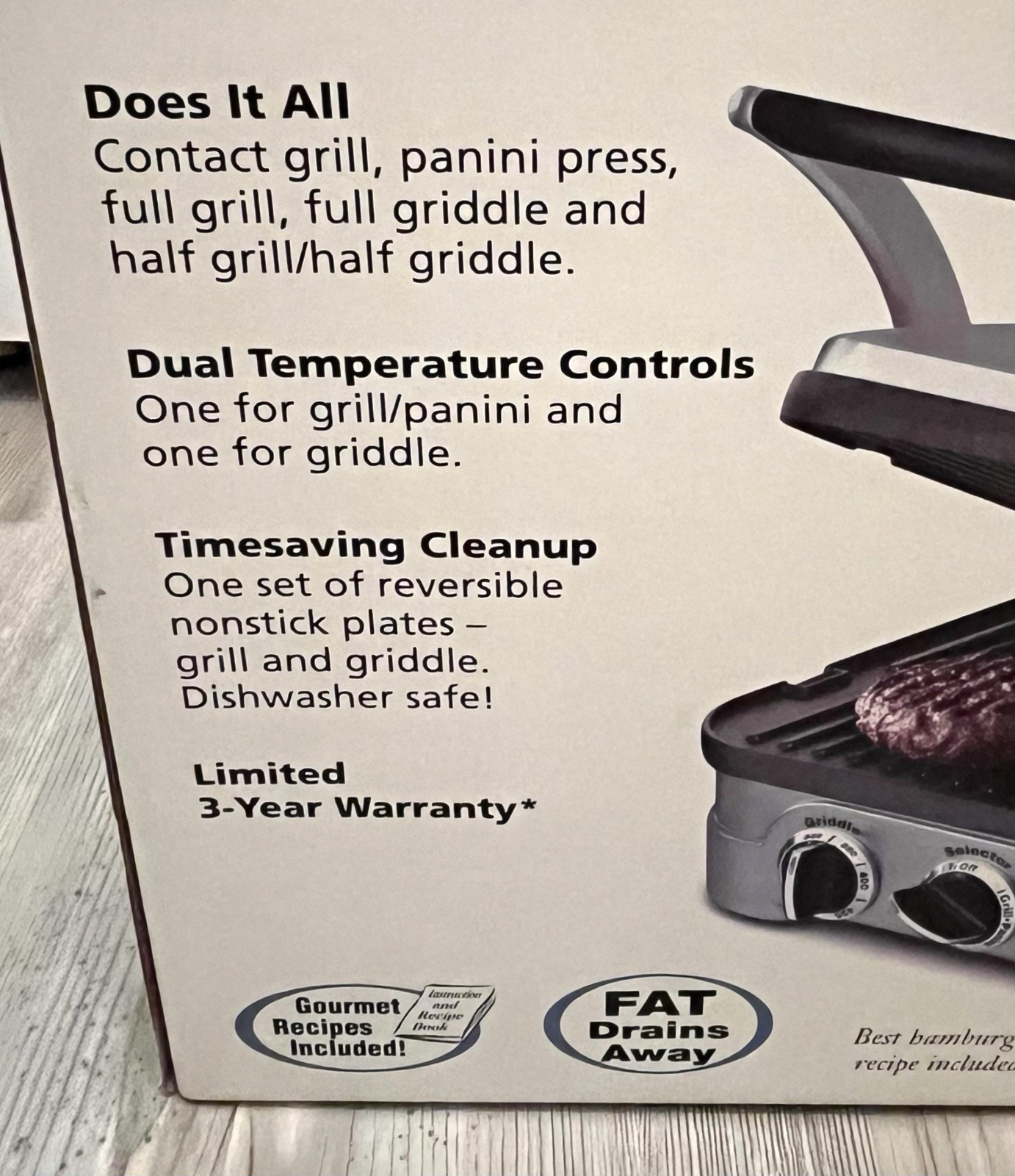 NIB Cuisinart Griddler Indoor Grill Griddle Panini Press 5-in-1