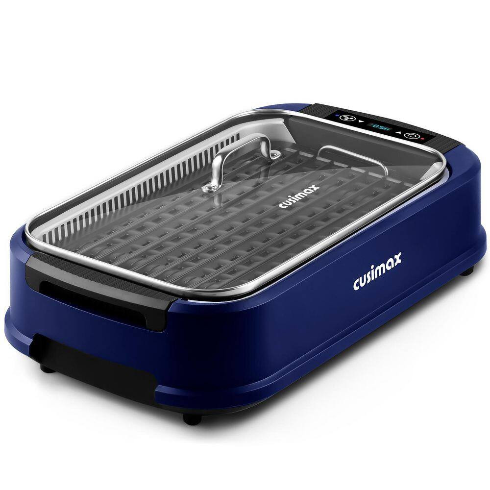 267Sq. In. Blue Smokeless Electric Portable Indoor Grill with 1500-Watt Fast Hea