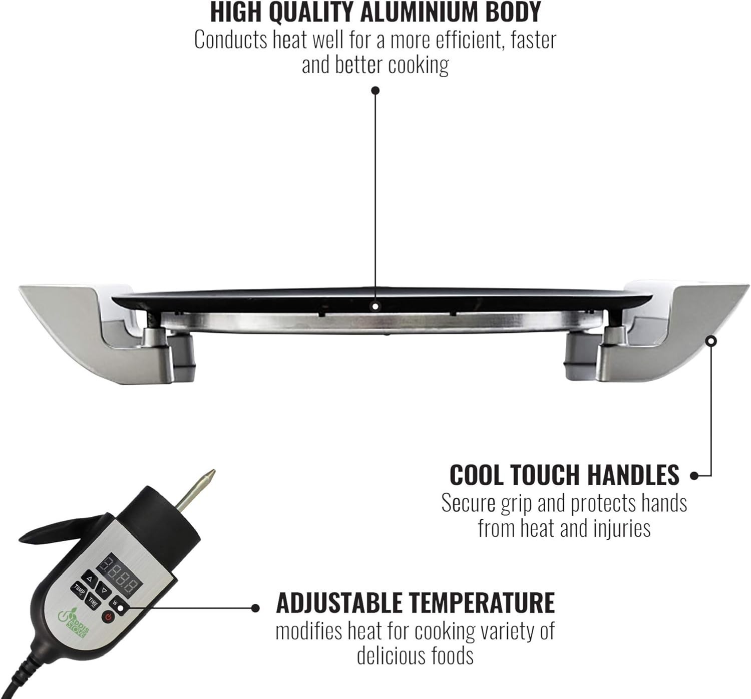Griddle Mitad/Mogogo –16 inch Digital Electric Griddle Injera Lefse Pancake –