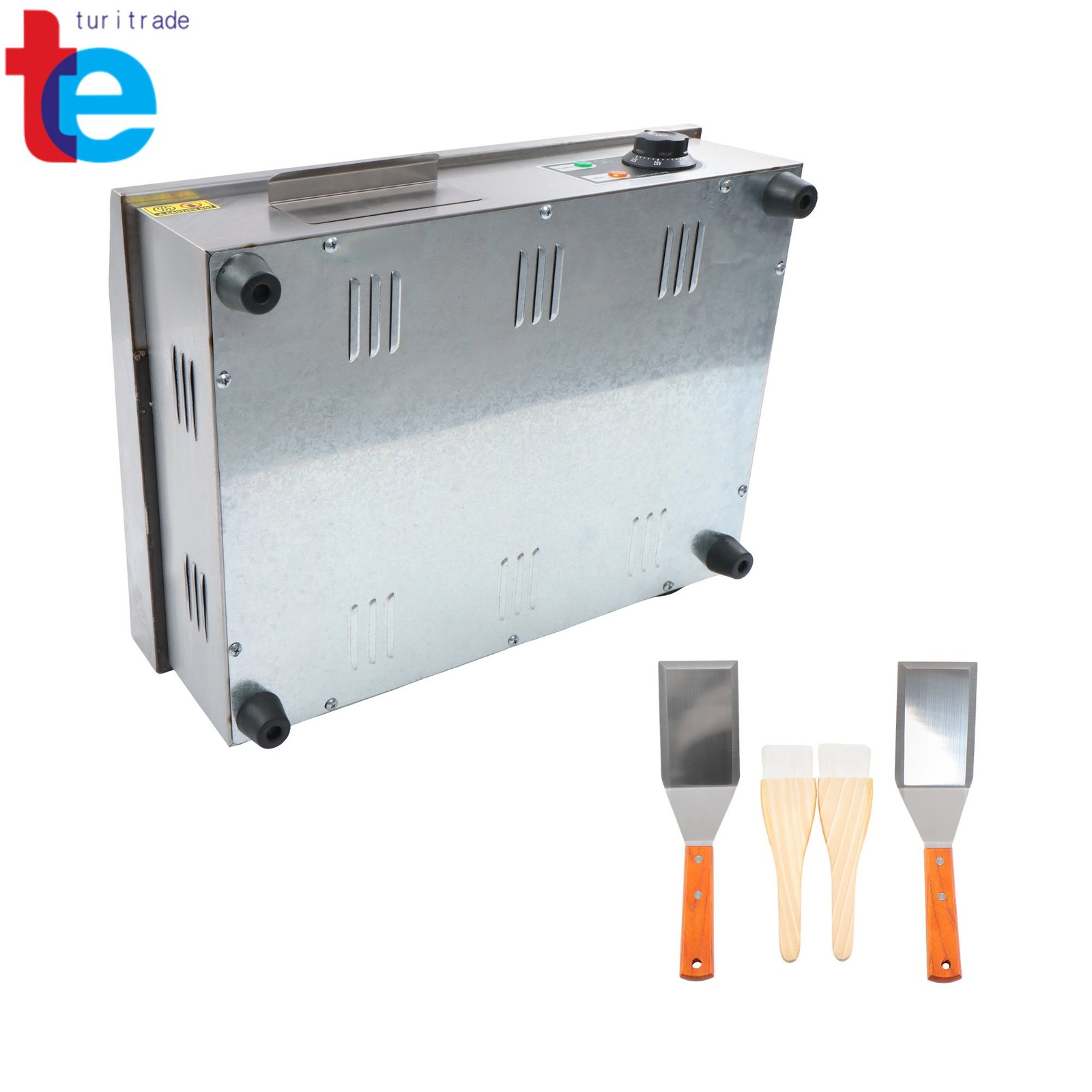 1600W Commercial Griddle, 22in Stainless Steel, 122-572°F Adjustable Temp