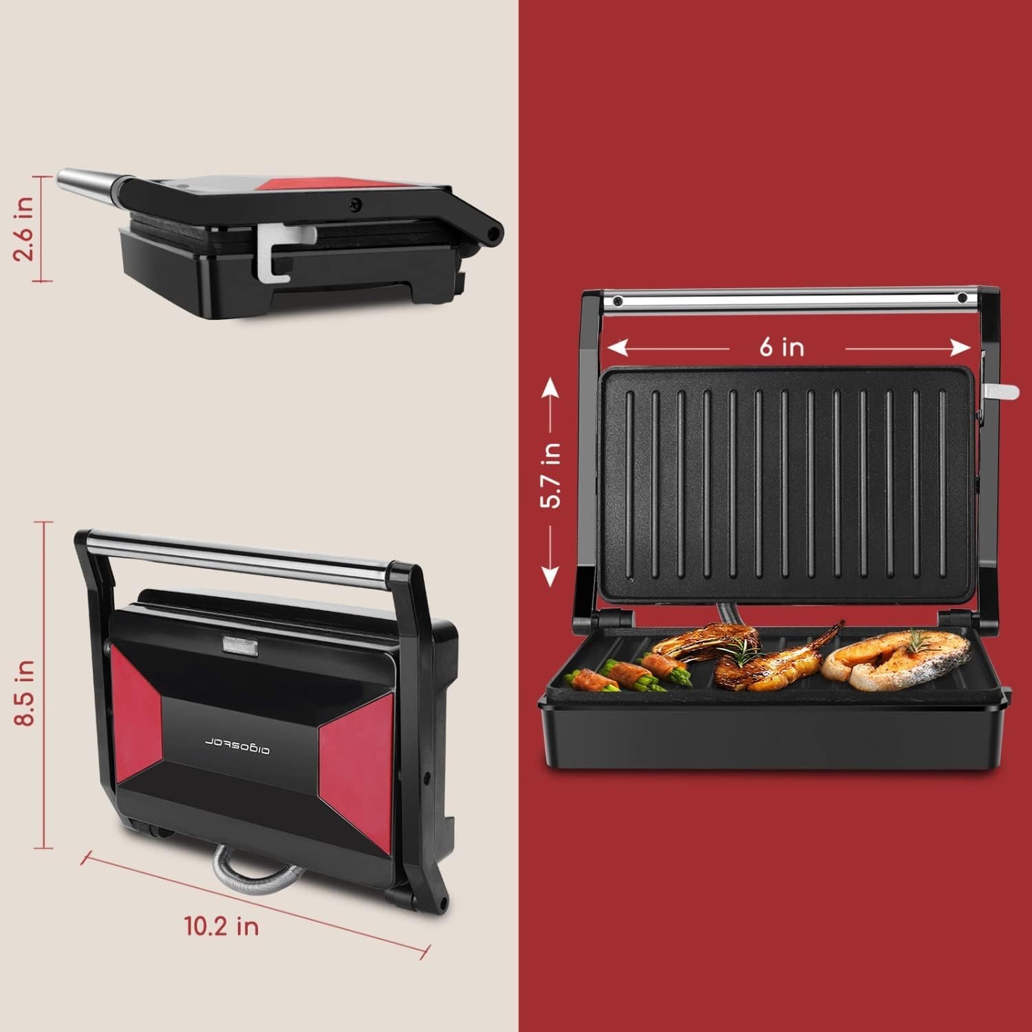 Panini Press Sandwich Maker, 1000W Sandwich Press Grill with Non-Stick Coated…